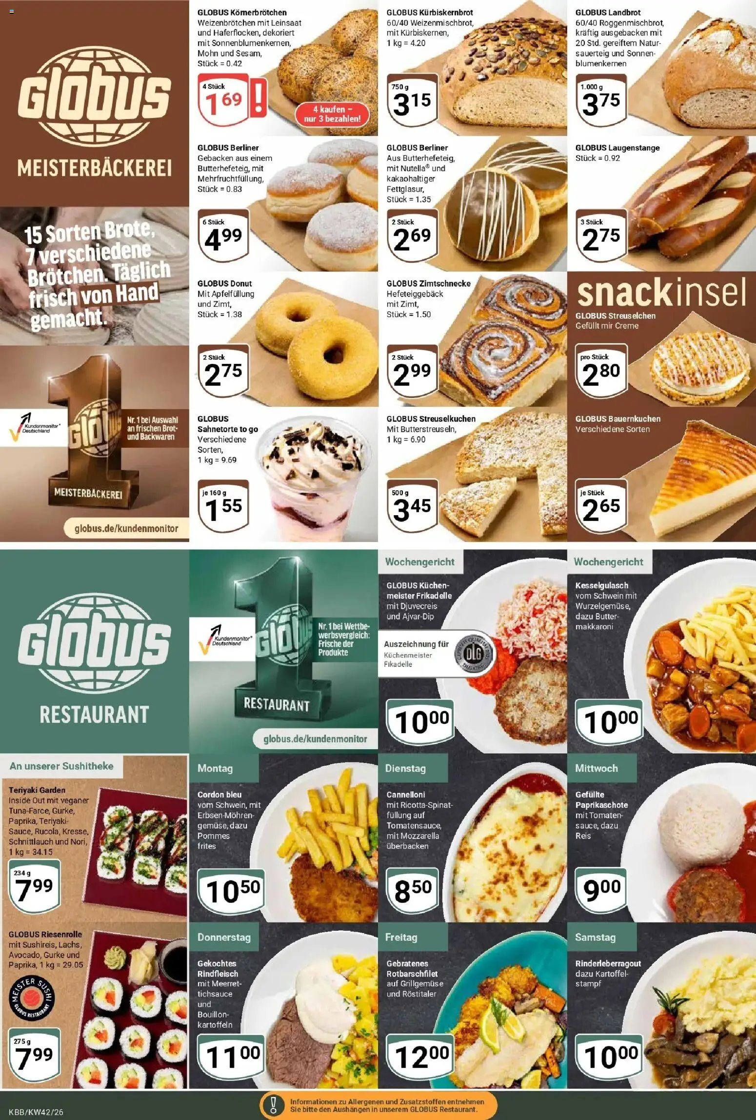 Globus Prospekt Koblenz-Bubenheim (ab 12.10.2026) » Angebote online | Seite: 9 | Produkte: Berliner, Butter, Creme, Rindfleisch