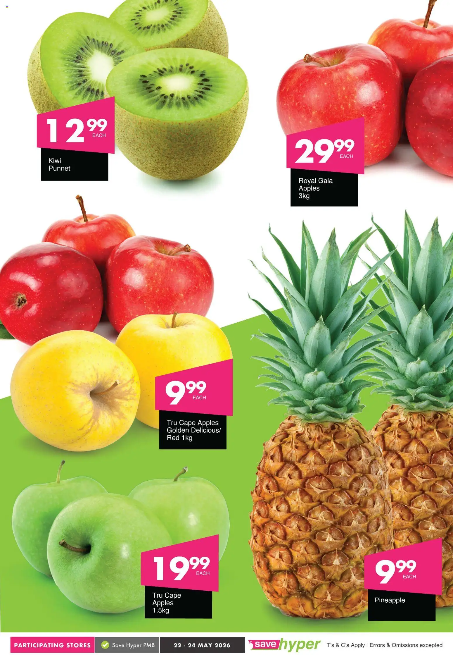 New Save catalogue – valid from 22.05.2026 | Page: 5 | Products: Apples, Pineapple, Kiwi