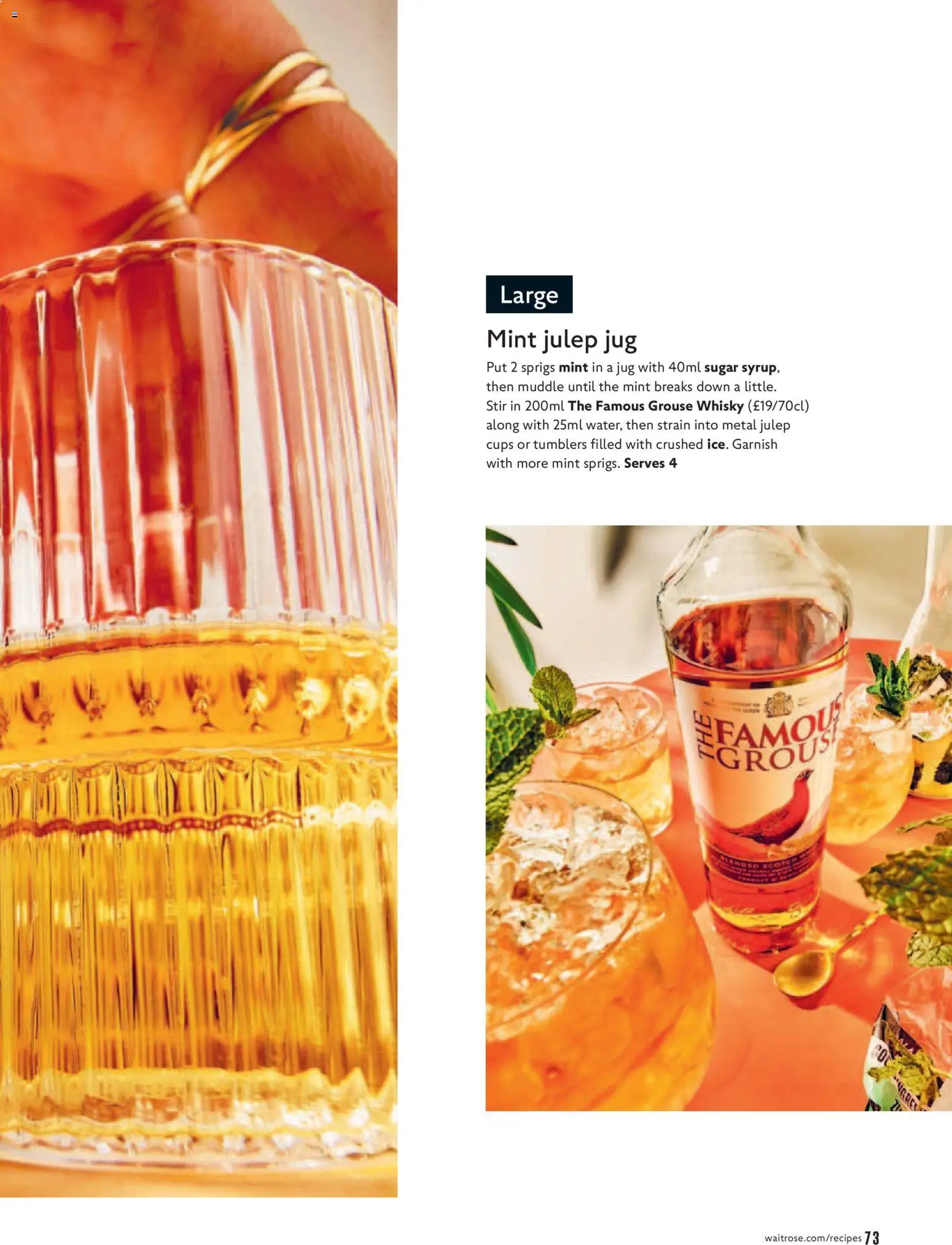 {H1} | Page: 73 | Products: Mint, Whisky, Sugar
