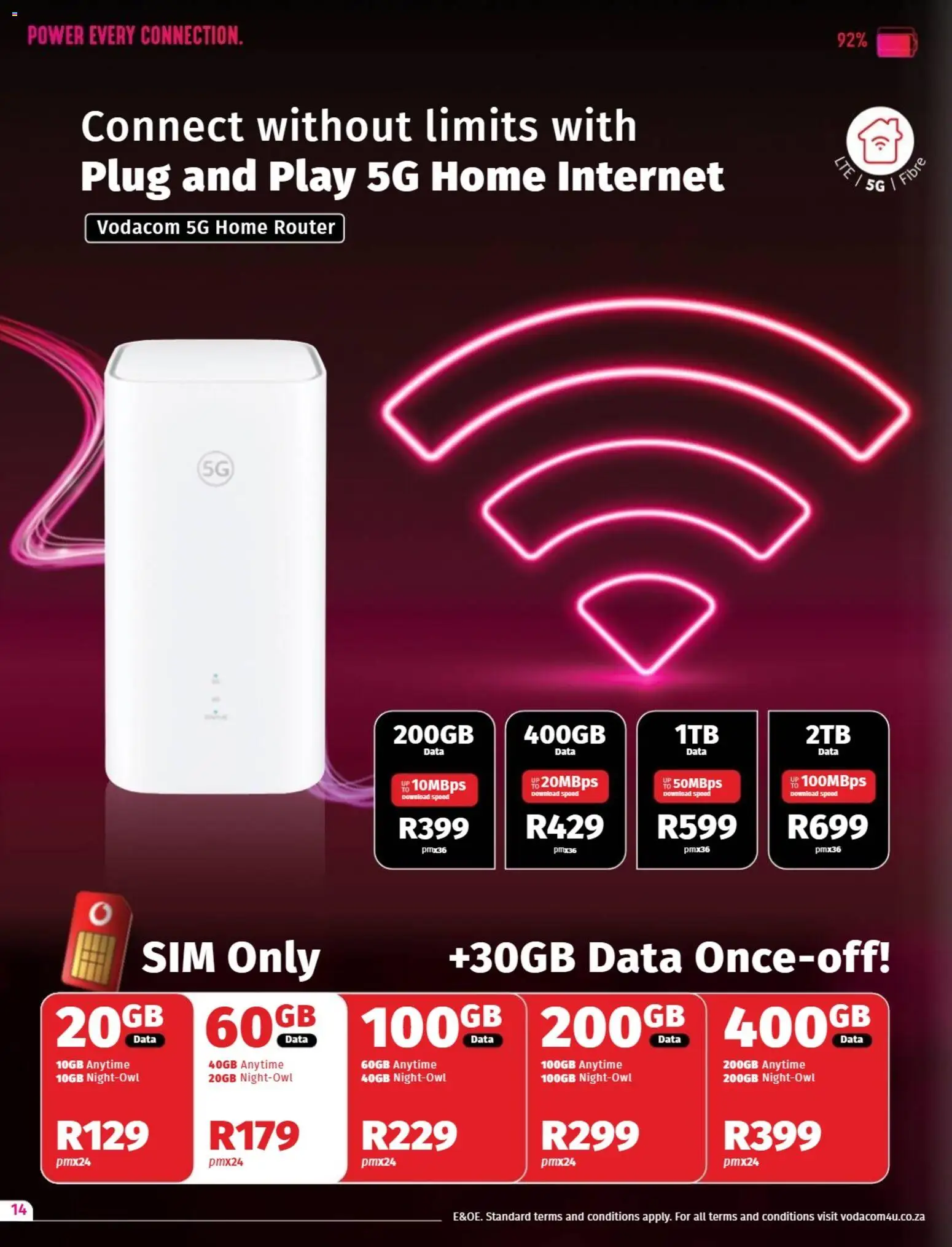 New Vodacom catalogue – valid from 07/08/2026 | Page: 14 | Products: Data, Sim, Router