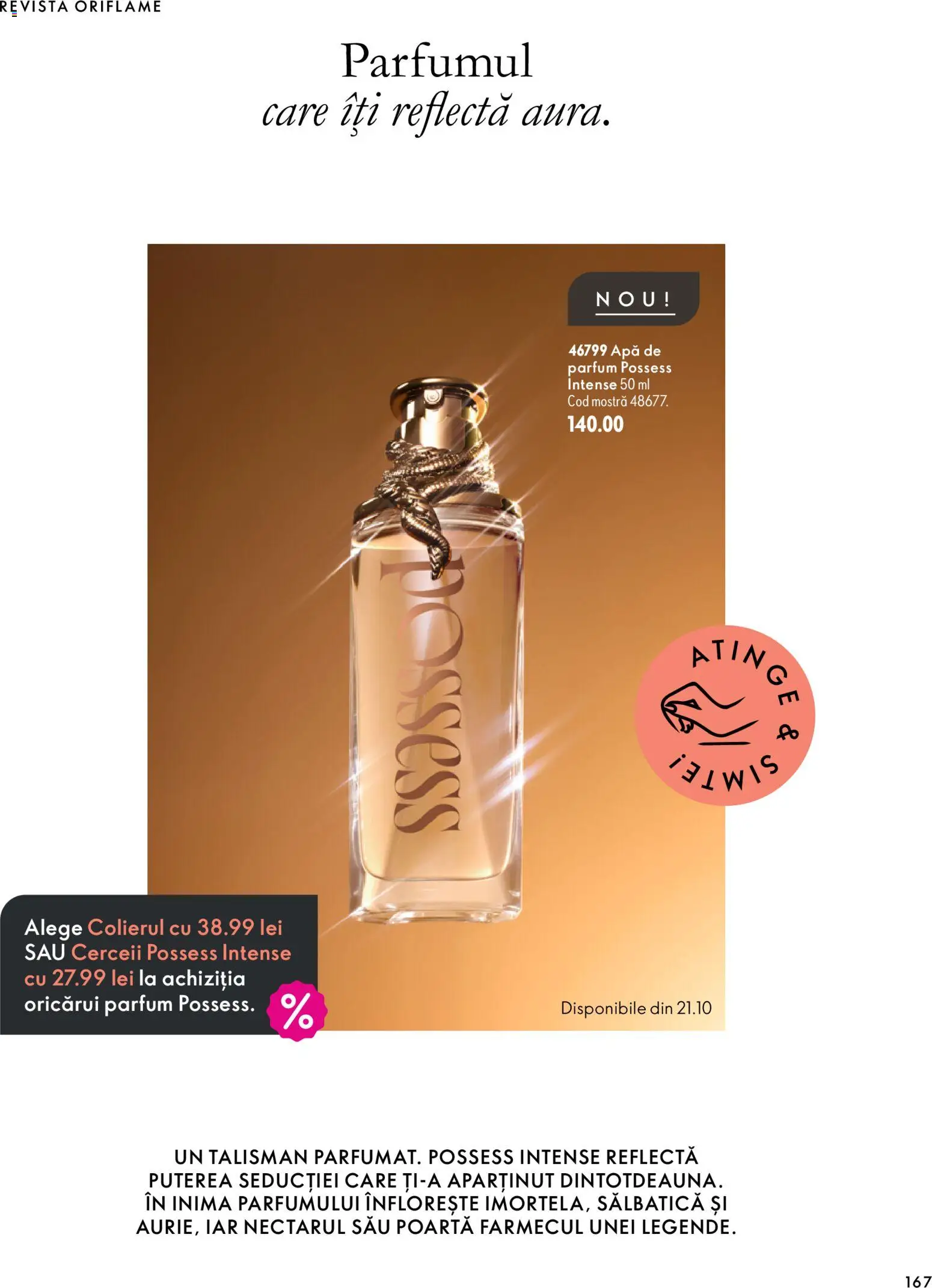 Noul catalog Oriflame – valabil de la 30.09.2026 | Pagină: 167 | Produse: Apă de parfum, Parfum, Intense, Apă