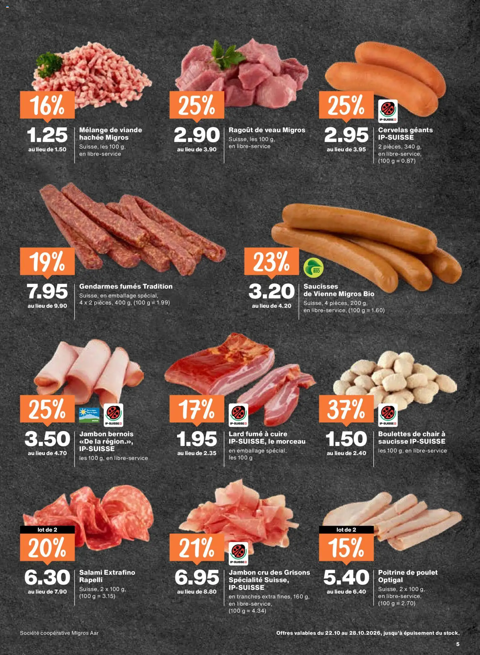 Migros aktionen FR – gültig ab 22.10.2026 | Seite: 5 | Produkte: Salami