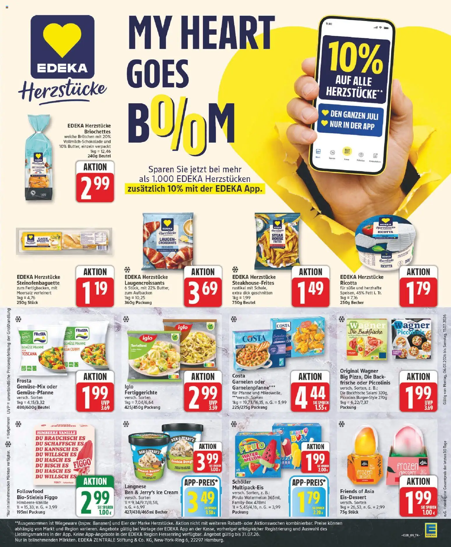 Edeka Prospekt – gültig ab 06.07.2026 | Seite: 9 | Produkte: Iglo, Garnelen, Gemüse, Himbeere