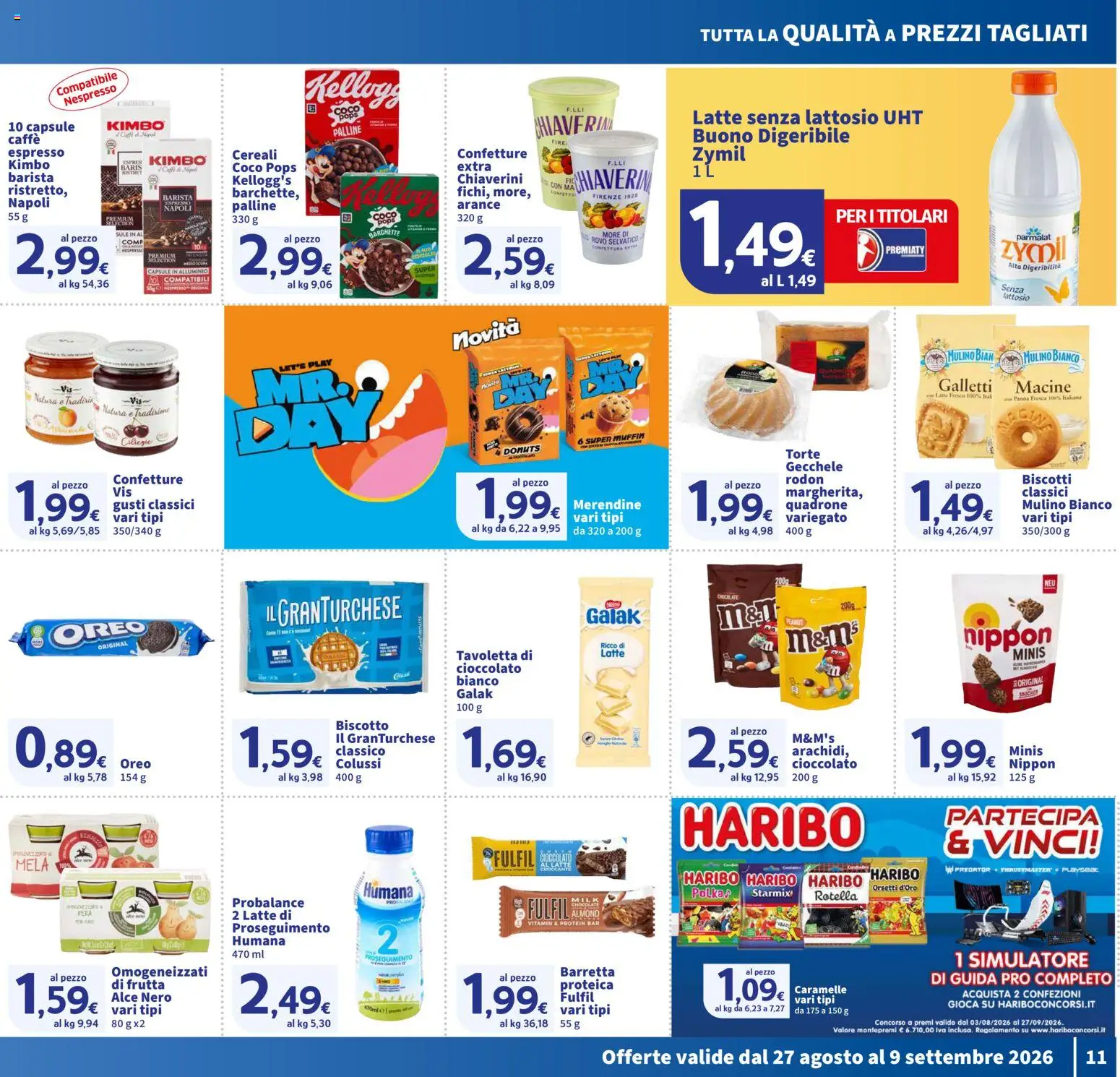Volantino SIGMA del 27/08/2026 | Pagina: 11 | Prodotti: Arance, Latte, Oreo, Merendine