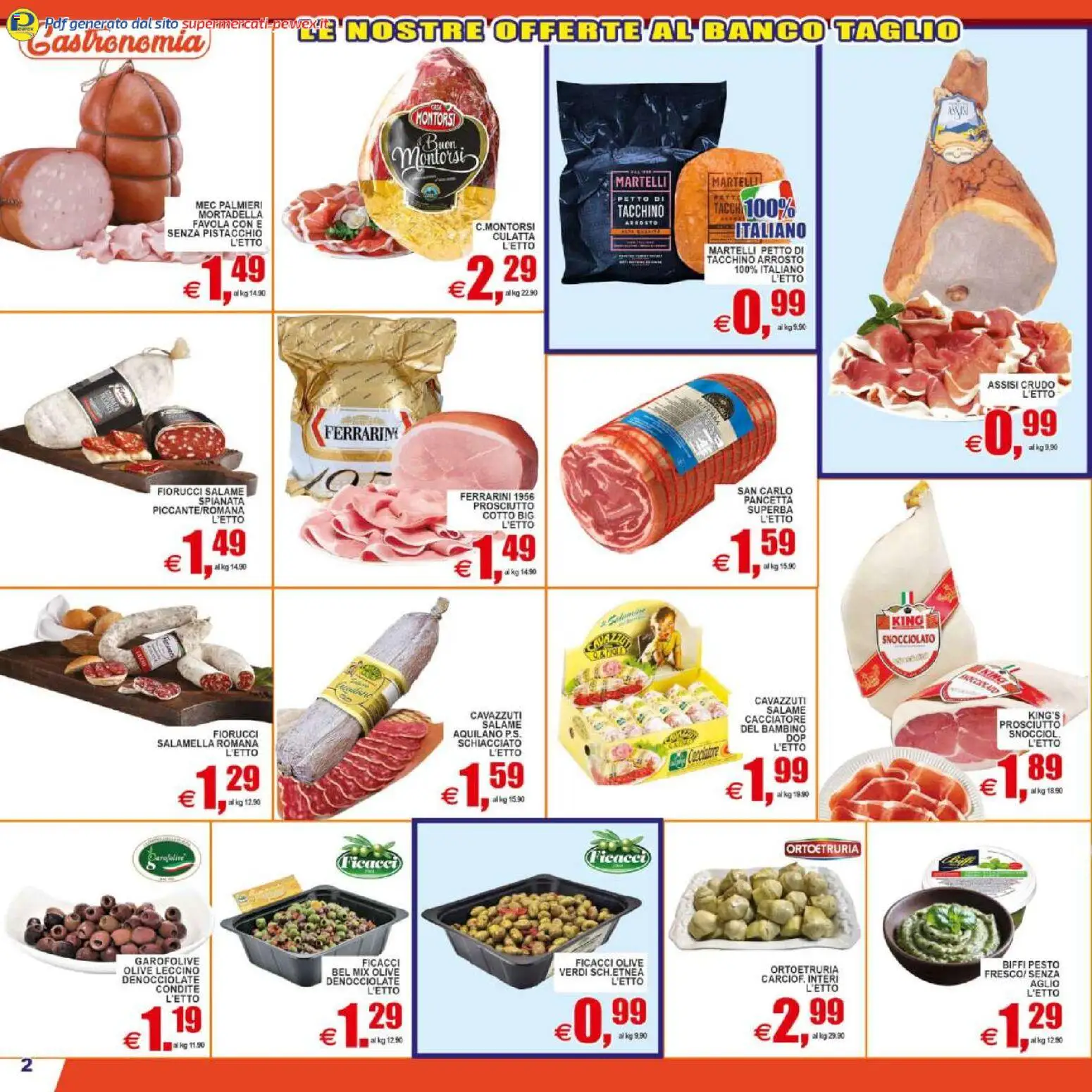 Volantino Pewex del 08.05.2026 | Pagina: 2 | Prodotti: Salamella, Salame, Pancetta, Olive
