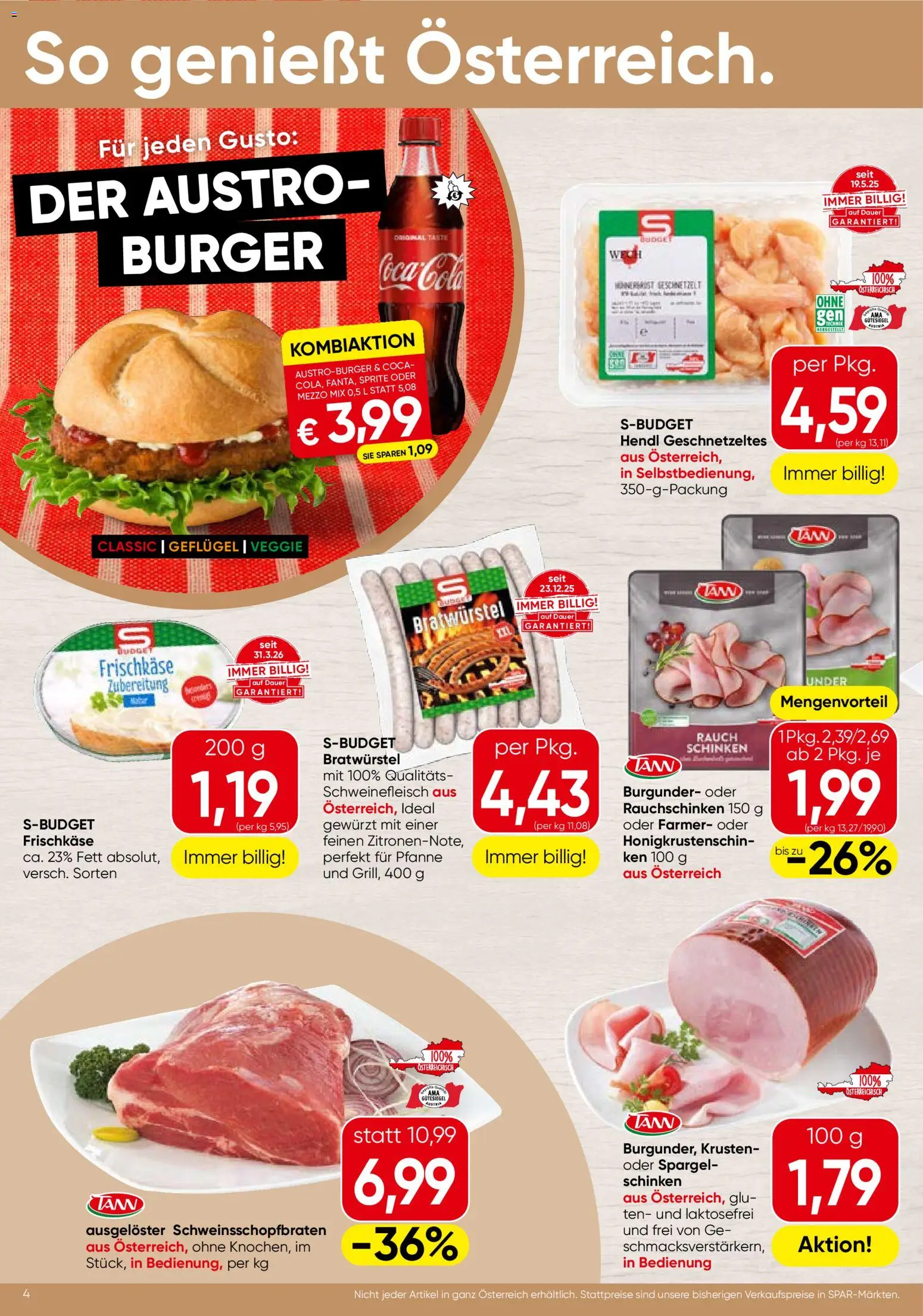 Spar Flugblatt - Burgenland gültig ab 30.04.2026 | Seite: 4 | Produkte: Schinken, Schweinefleisch