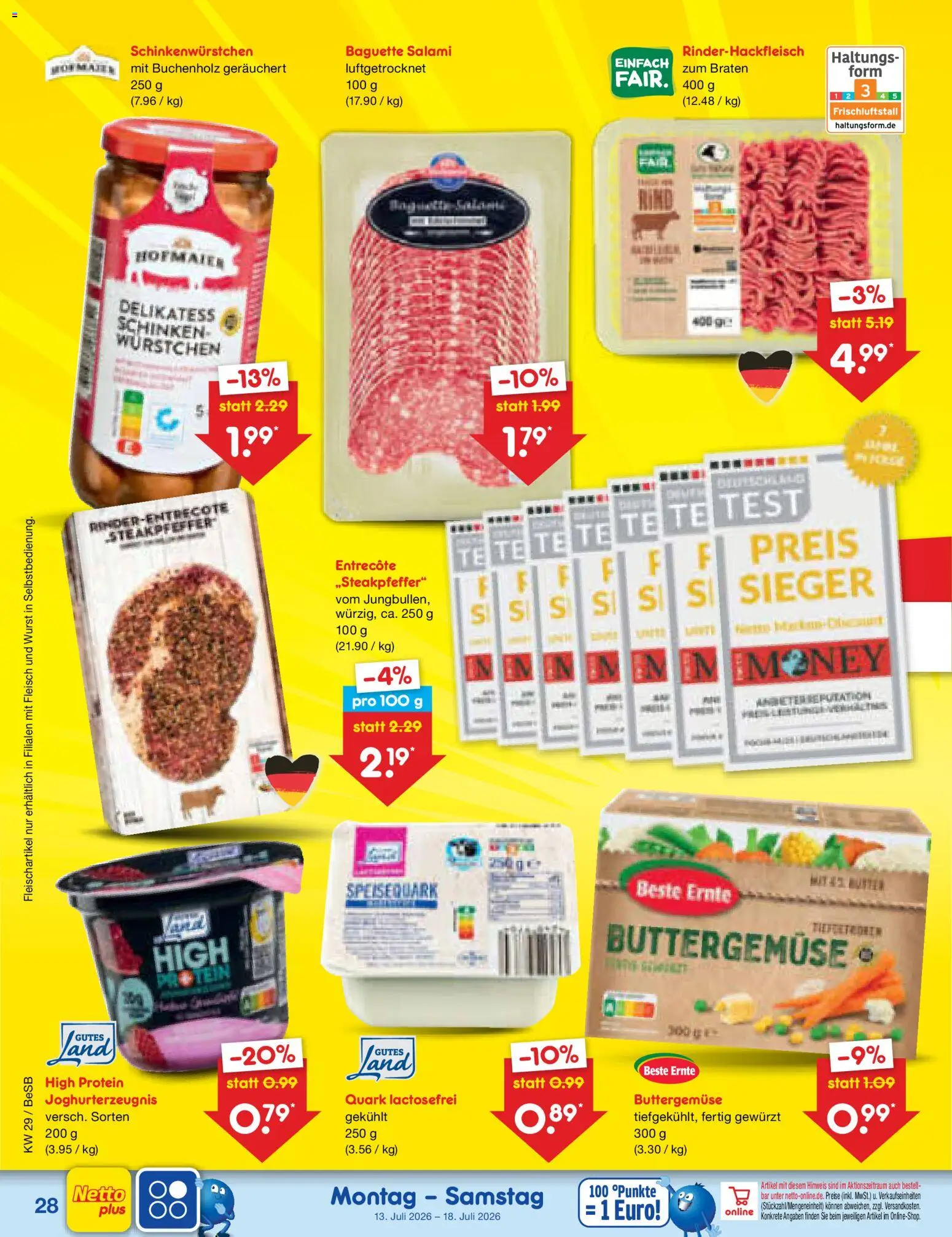Netto Marken-Discount Prospekt – gültig ab 13.07.2026 | Seite: 38 | Produkte: Baguette, Salami, Schinken, Fleisch
