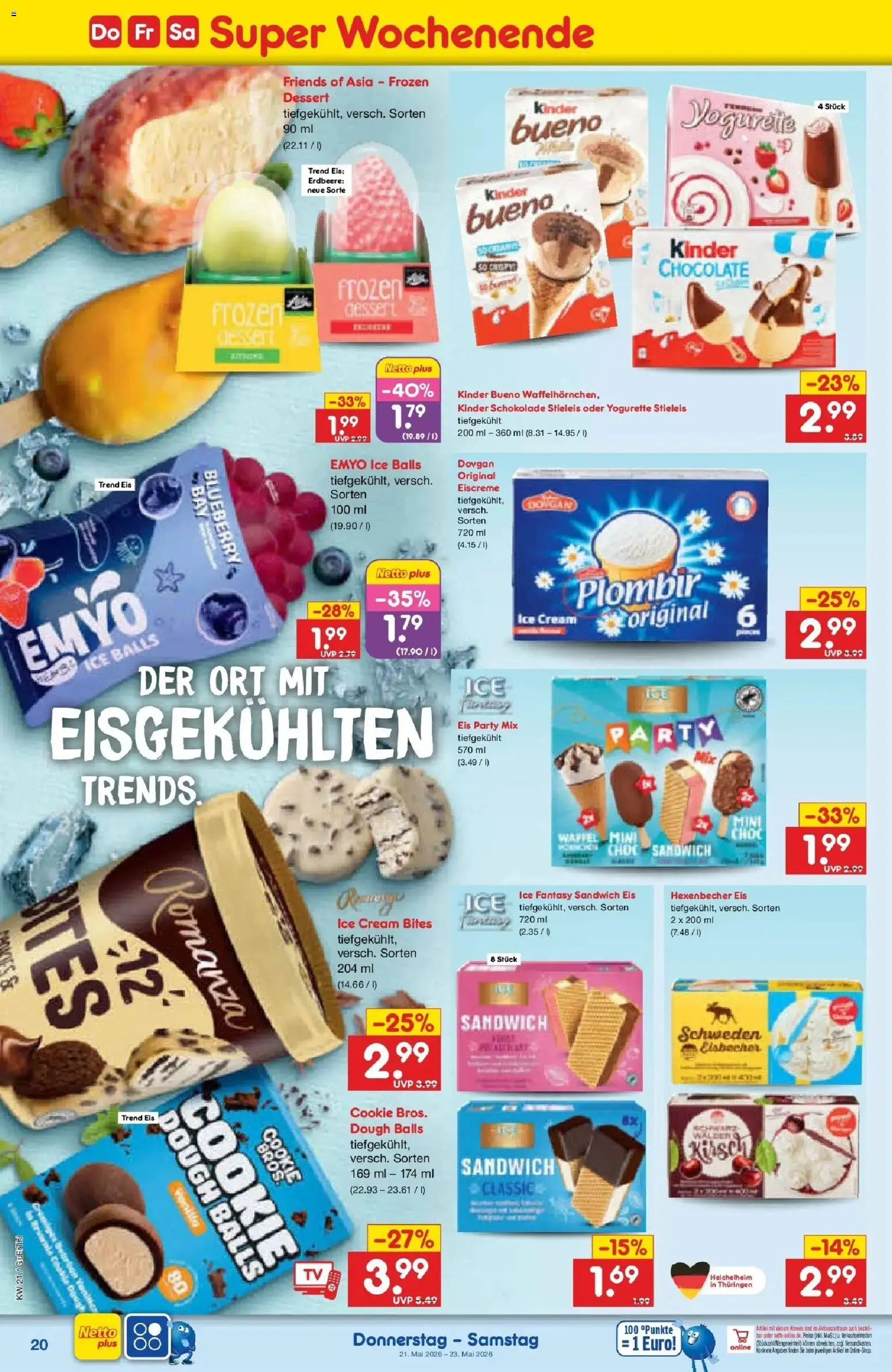 Netto Marken-Discount Prospekt Nordhausen	 – gültig ab 17.05.2026 | Seite: 22 | Produkte: Yogurette, Schokolade, Eiscreme, Eis