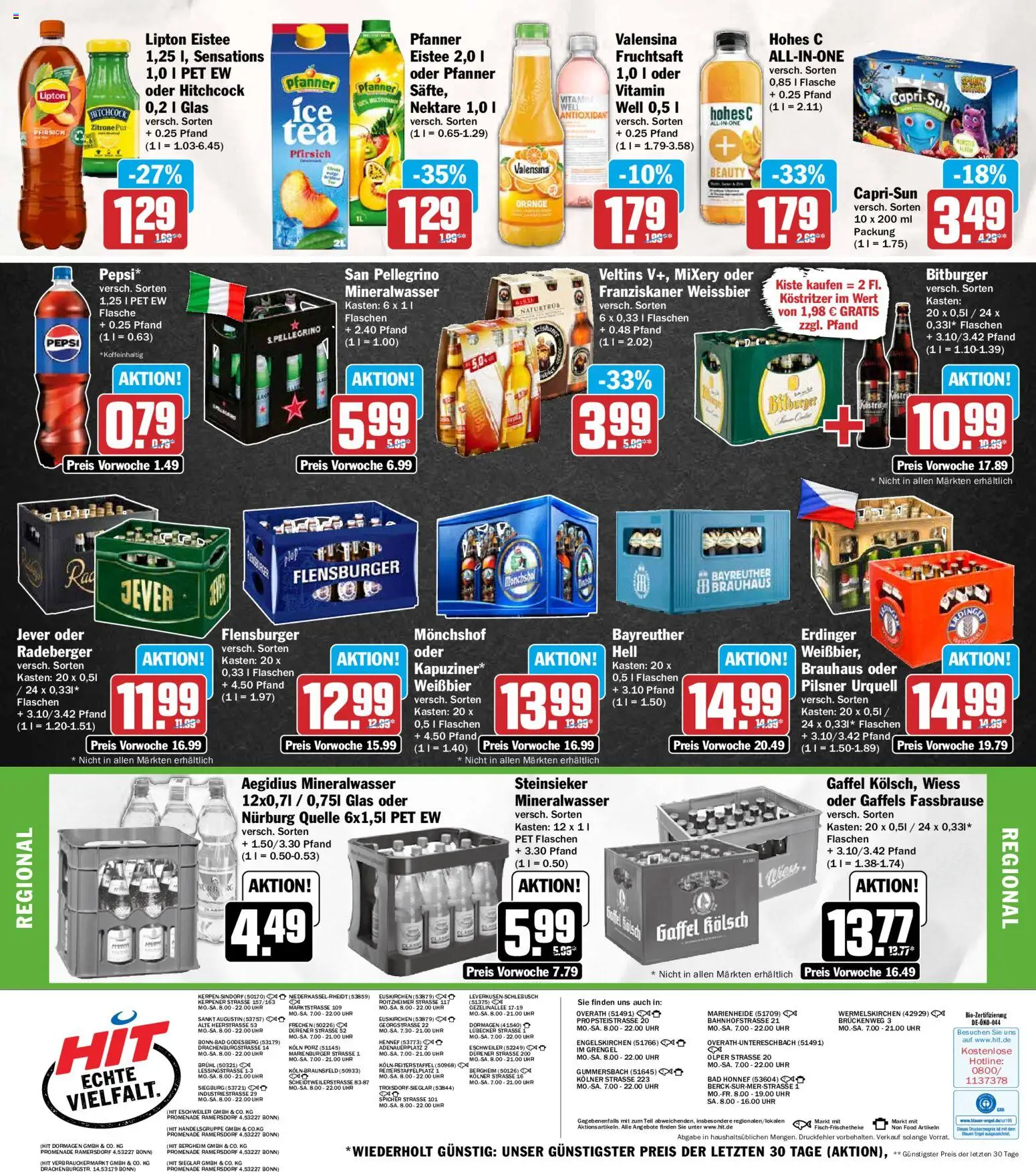 HIT Prospekt – gültig ab 19.10.2026 | Seite: 18 | Produkte: Valensina, Pilsner urquell, Zitrone, Uhr