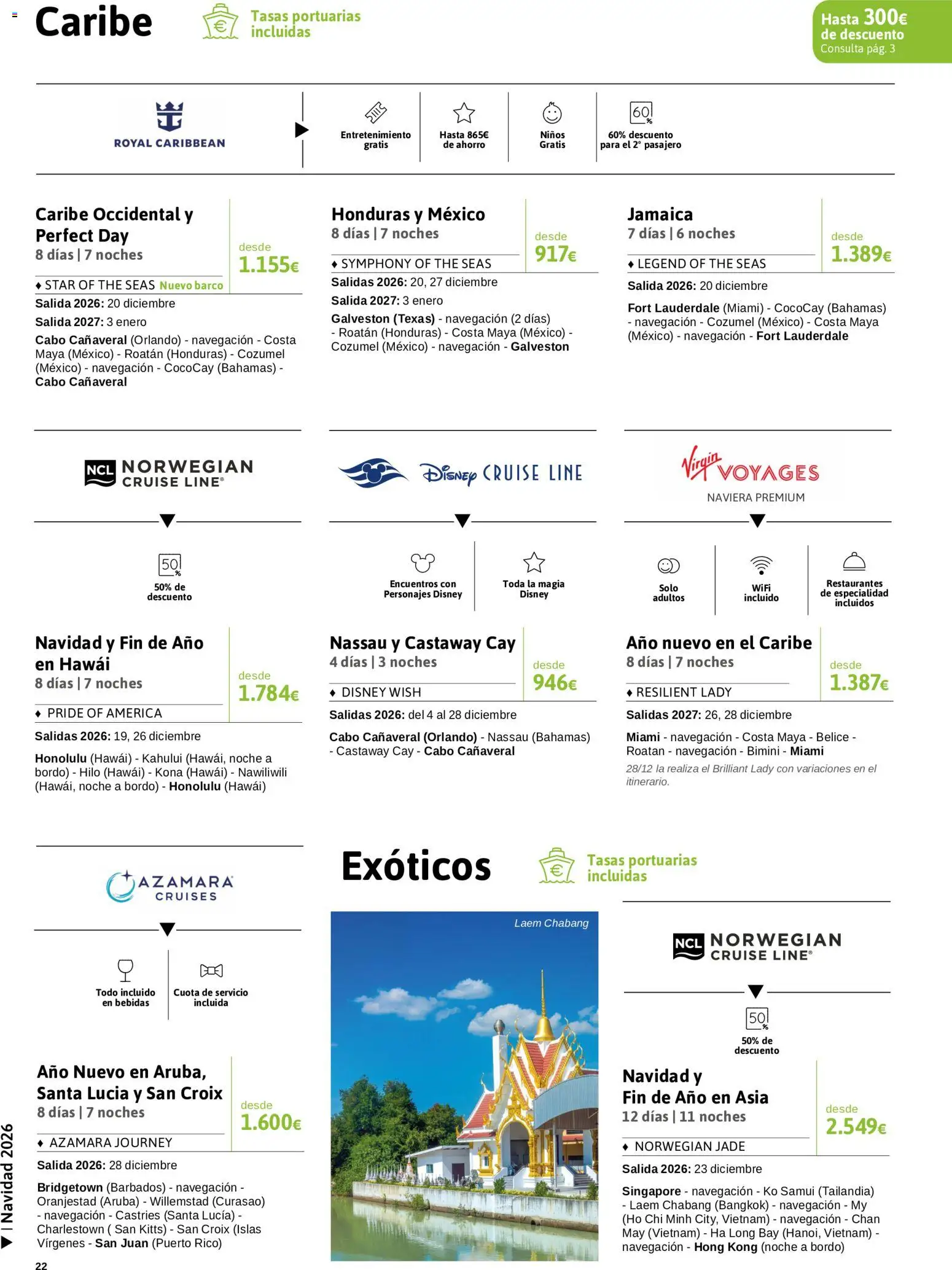 Viajes El Corte Inglés Crucero fantástico │ válido desde el 14/09/2026 | Página: 22 | Productos: Bebidas, Navegación