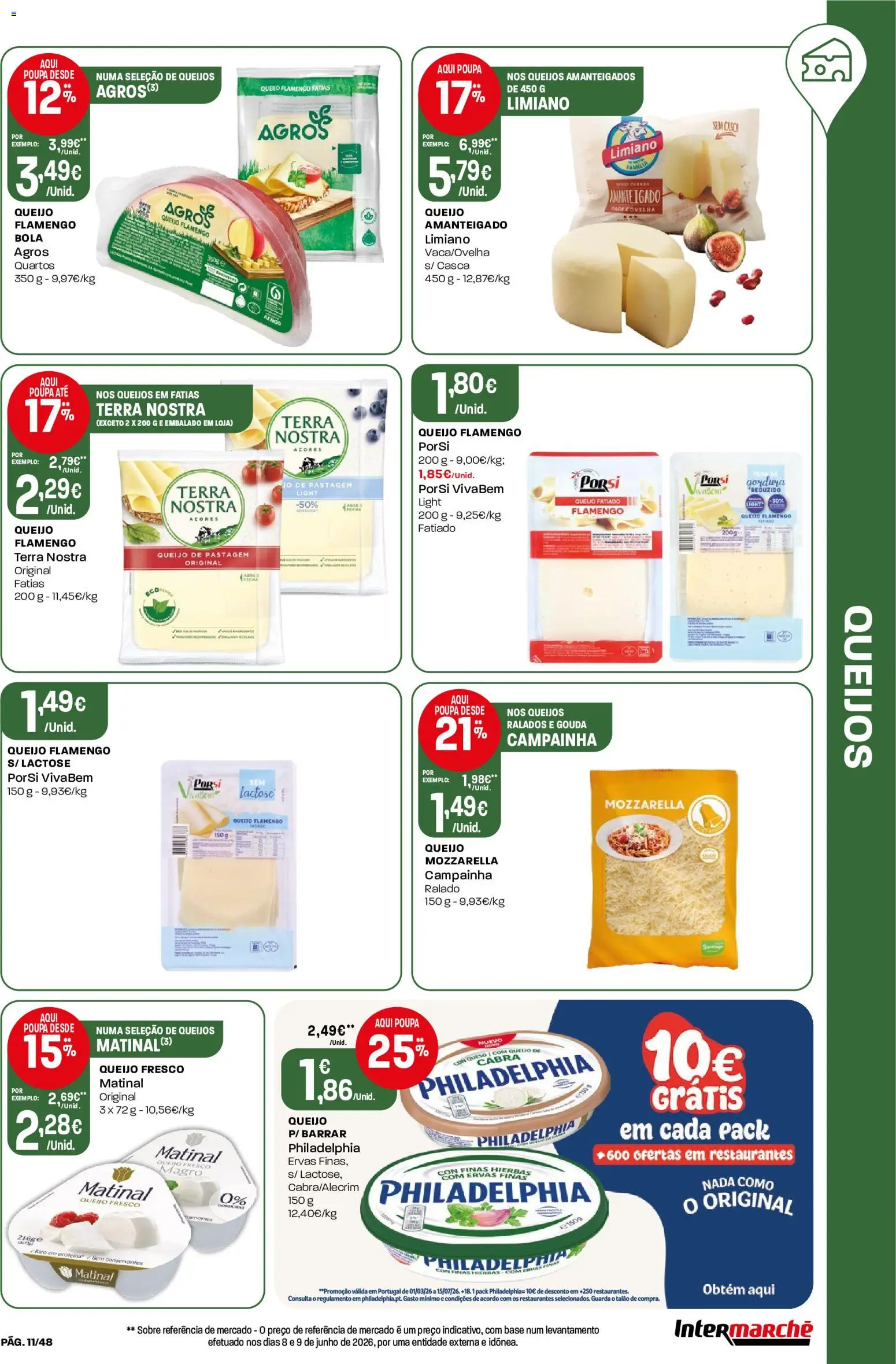 Intermarché folheto │ válido de 09/07/2026 | Página: 11 | Produtos: Campainha, Base, Queijo