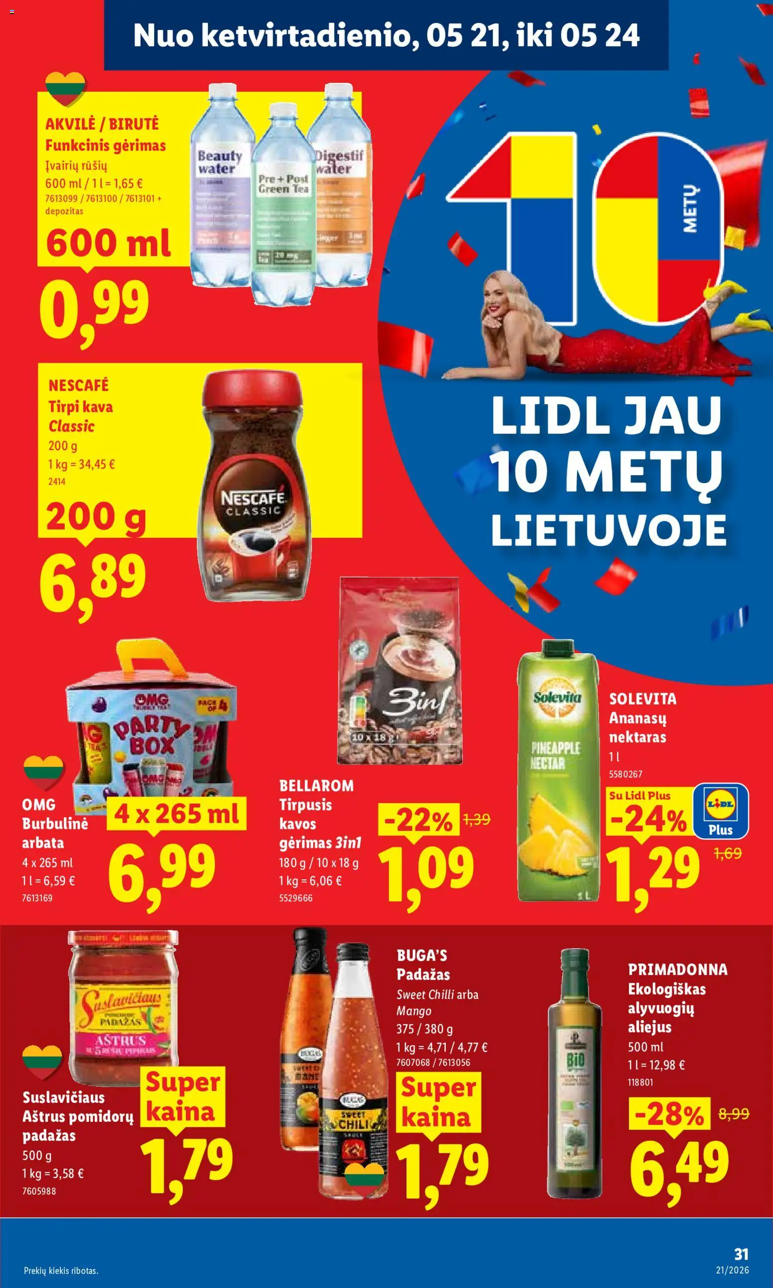 LIDL akcijos nuo 18.05.2026 | Puslapis: 33 | Prekių: Aliejus, Kava, Arbata, Padažas