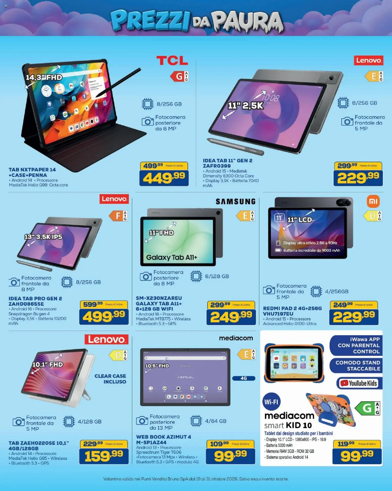 Volantino BRUNO del 19/10/2026 | Pagina: 19 | Prodotti: Tablet, Fotocamera, Batteria, Samsung