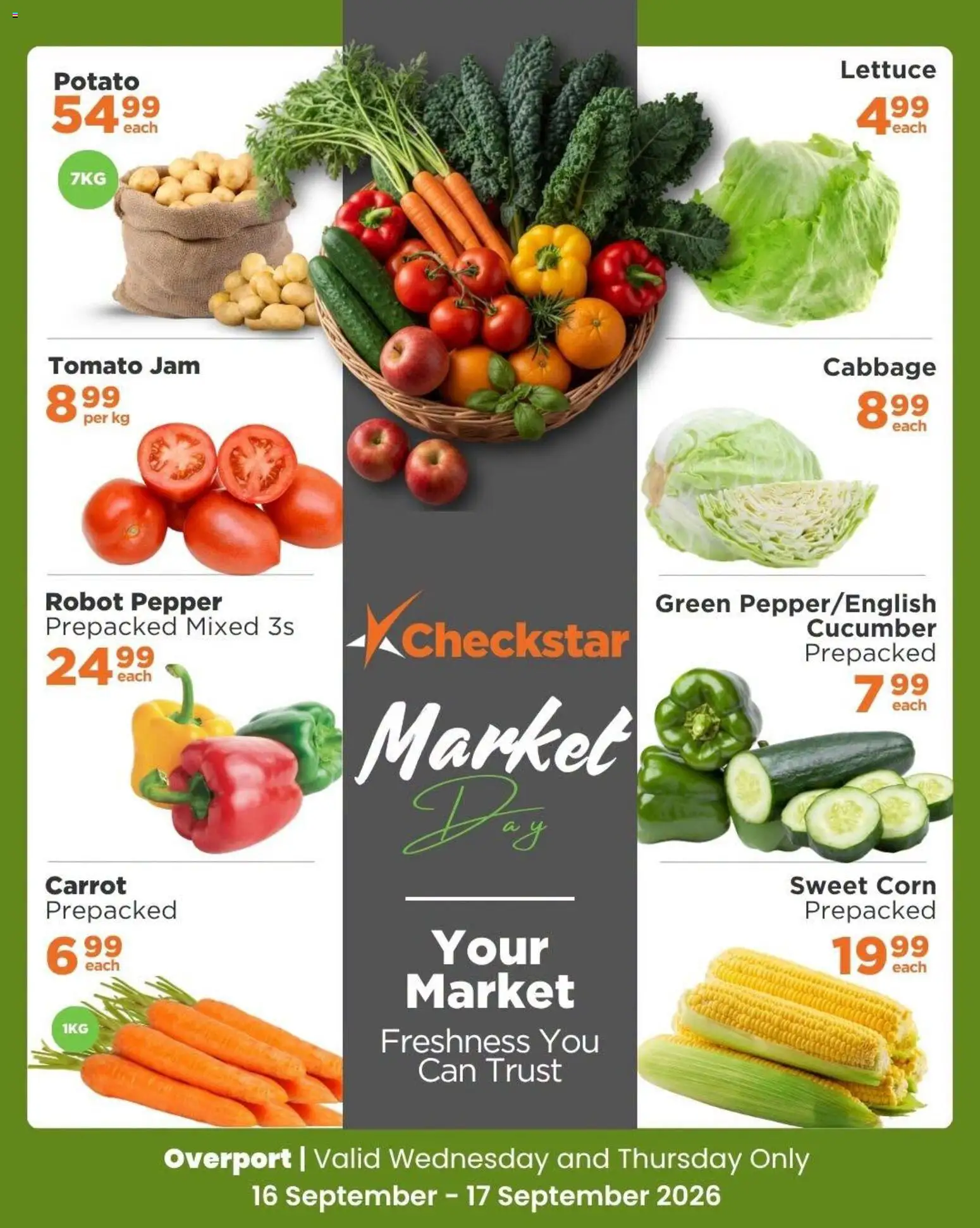 New Check Star catalogue – valid from 16/09/2026 | Page: 1 | Products: Corn, Jam, Pepper, Lettuce