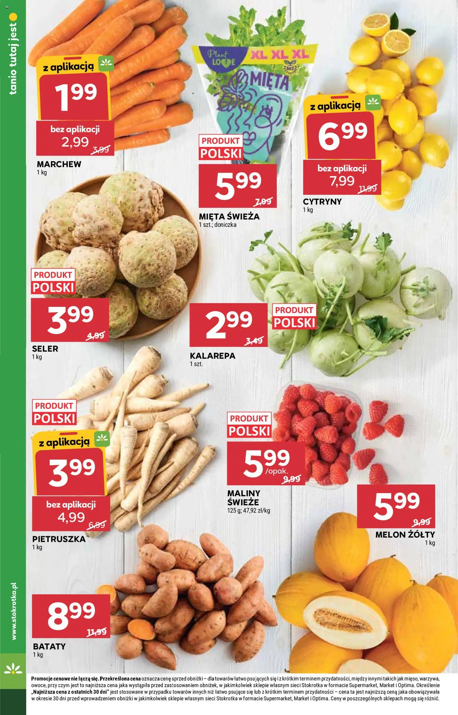 Stokrotka gazetka - Market od 27.08.2026 | Strona: 12 | Produkty: Melon, Maliny, Cytryny, Mięta