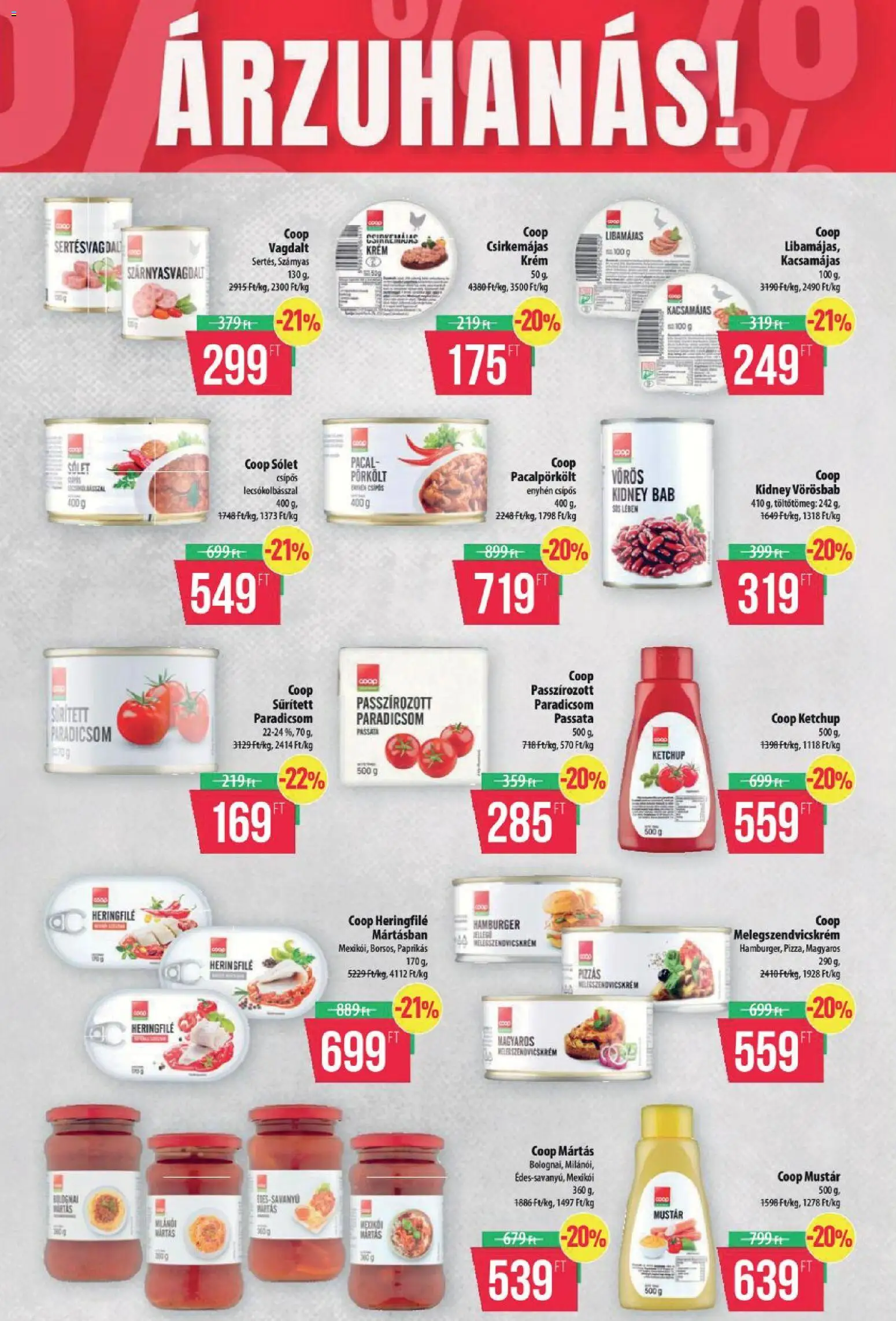 COOP Szolnok akciós ujság - amely érvényes a következő dátumtól: 2026.10.08. | Oldal: 4 | Termékek: Libamájas, Melegszendvicskrém, Paradicsom, Ketchup