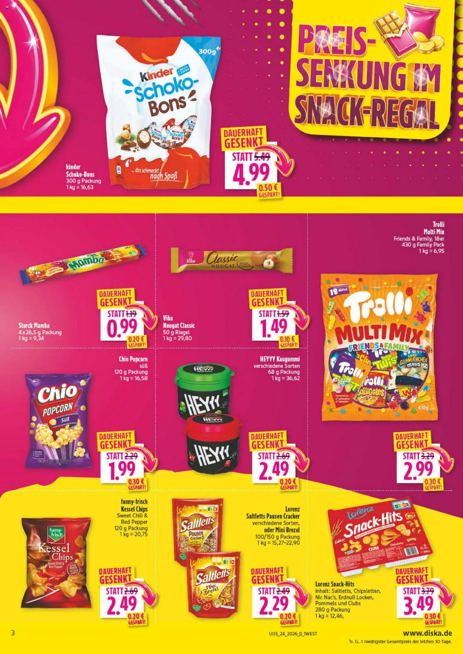 Diska - Diska Angebote Bayern KW24 – gültig ab 08.06.2026 | Seite: 3 | Produkte: Funny frisch, Chili, Chips