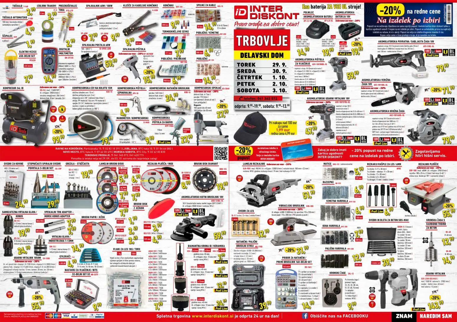 Novi Inter Diskont katalog ponudbe – veljaven od 29.09.2026 | Stran: 1 | Izdelki: Telefon, Baterija, Orodje, Vrtalnik