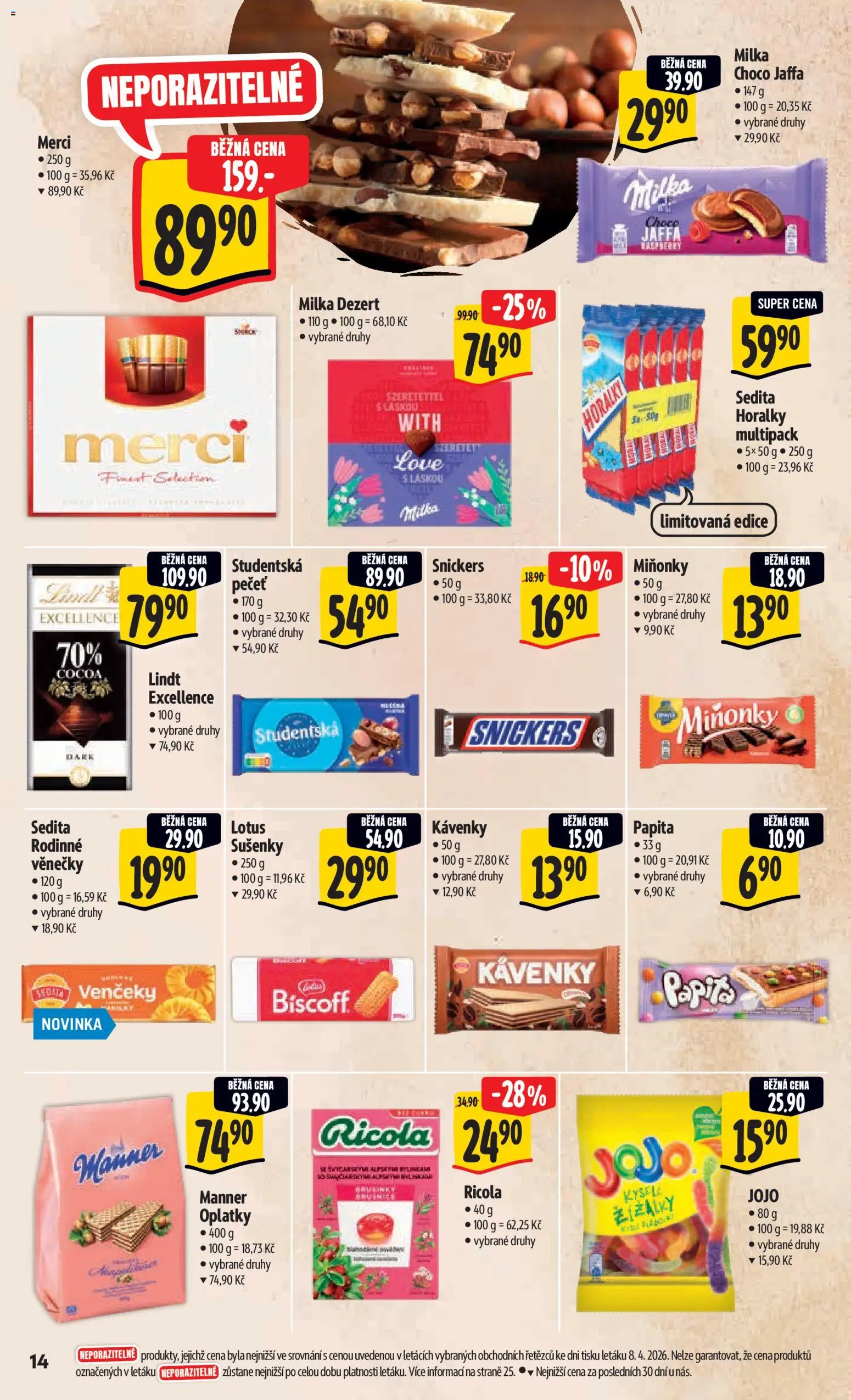 Albert leták - Hypermarket - Harfa od 15.04.2026 | Strana: 22 | Produkty: Lindt, Milka, Lotus, Sušenky