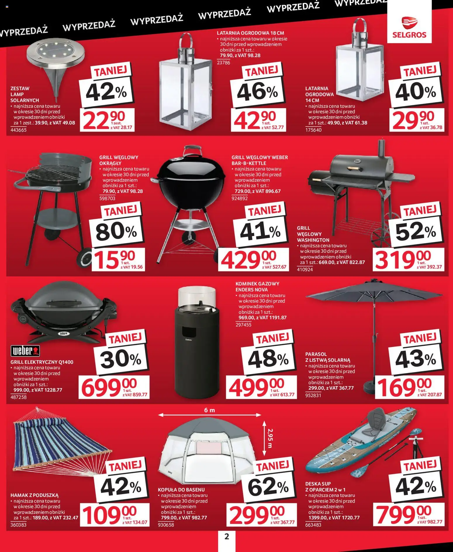 Selgros cash&carry gazetka - Totalna Wyprzedaż od 27.08.2026 | Strona: 2 | Produkty: Grill elektryczny, Parasol, Grill, Hamak