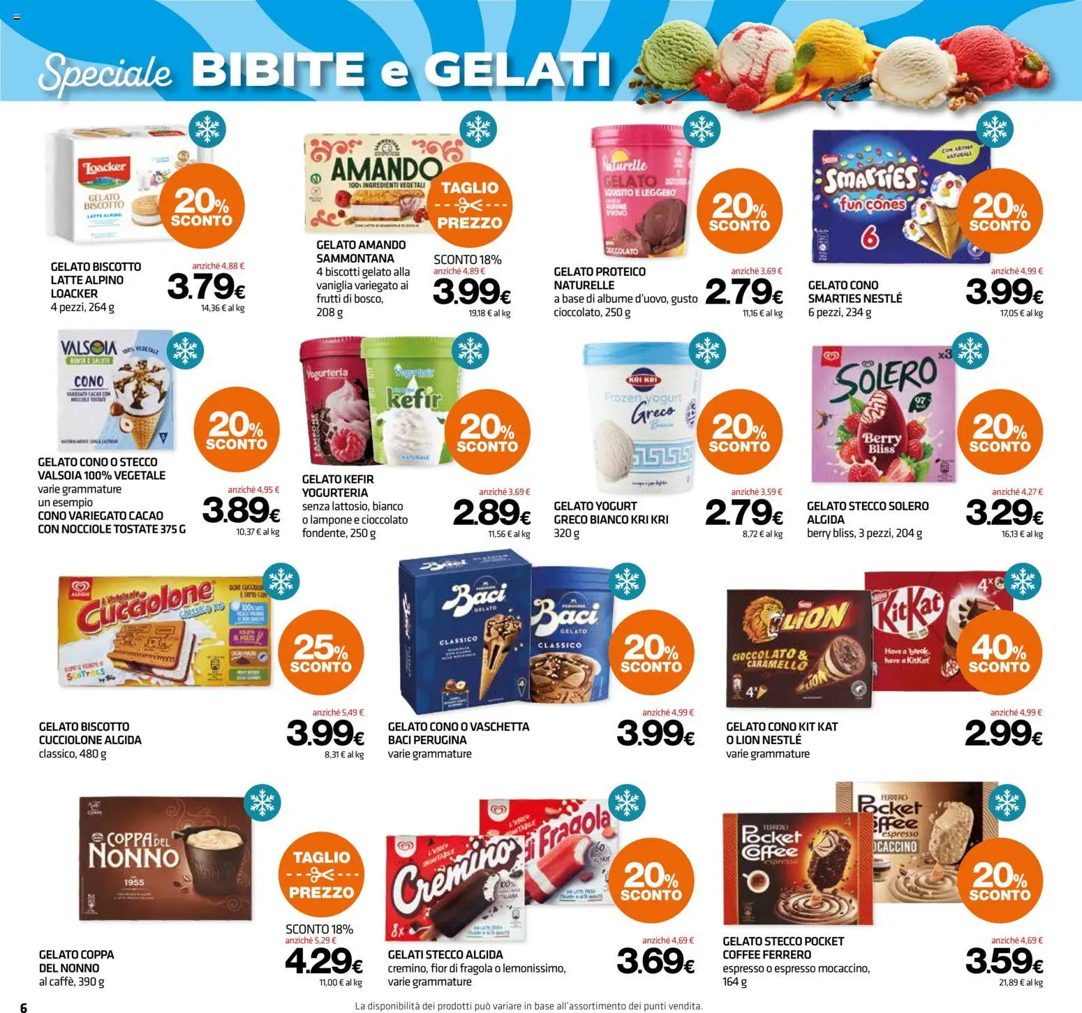 Volantino Superconti del 02/07/2026 | Pagina: 6 | Prodotti: Biscotti, Gelato, Nocciole, Bibite