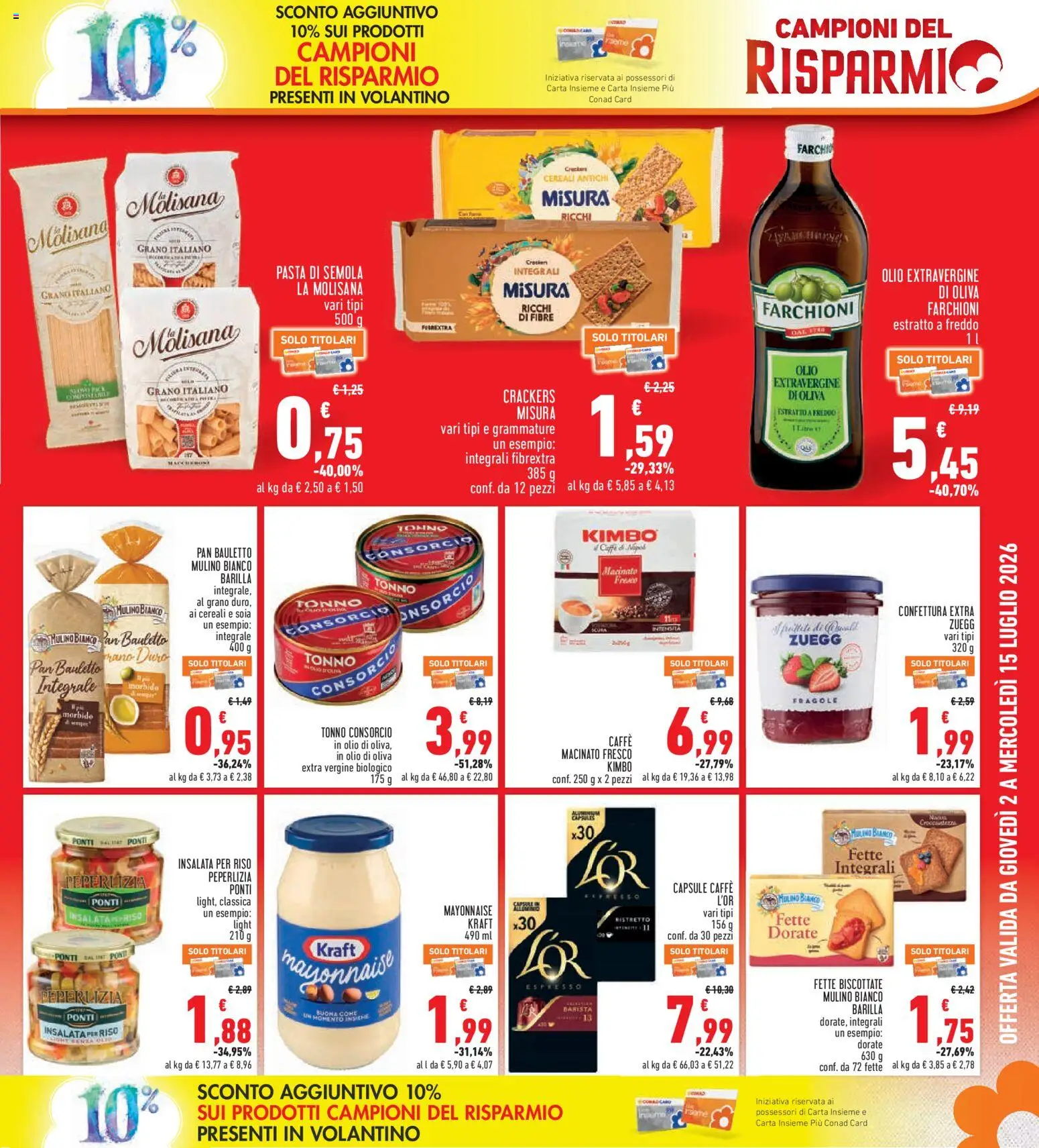 Volantino Conad del 02/07/2026 | Pagina: 3 | Prodotti: Caffè, Riso, Olive, Tonno