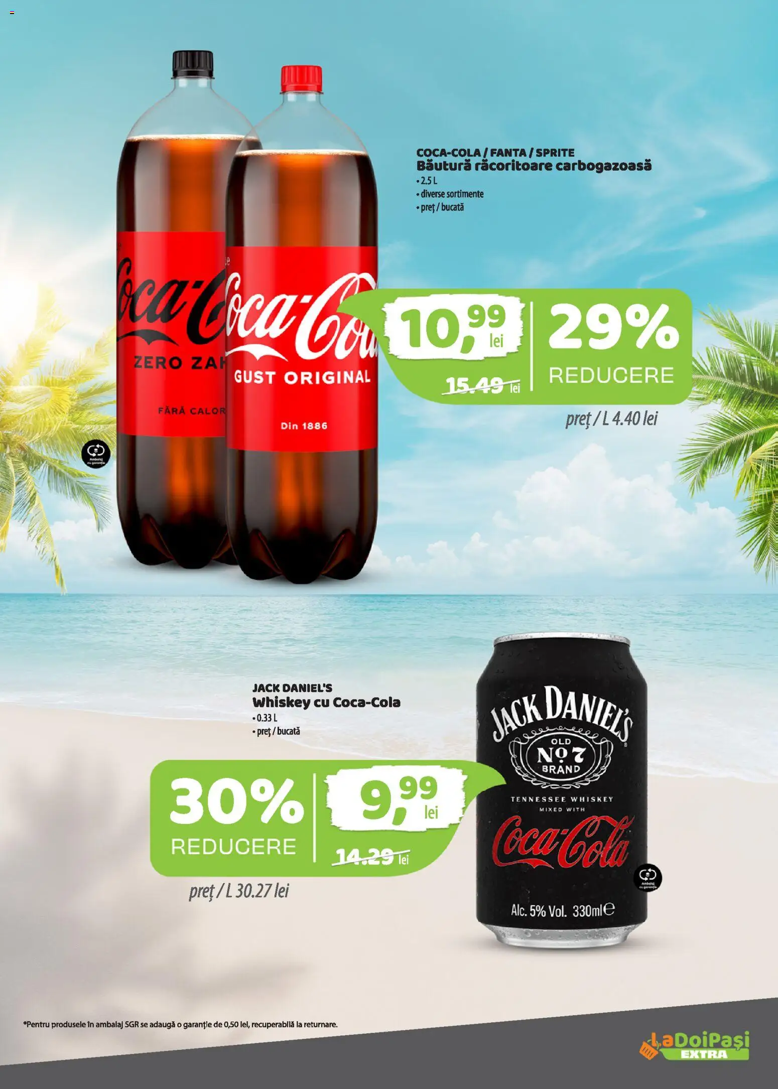 Noul catalog LaDoiPași – valabil de la 16.08.2026 | Pagină: 9 | Produse: Zero, Bautura racoritoare, Fanta, Whiskey