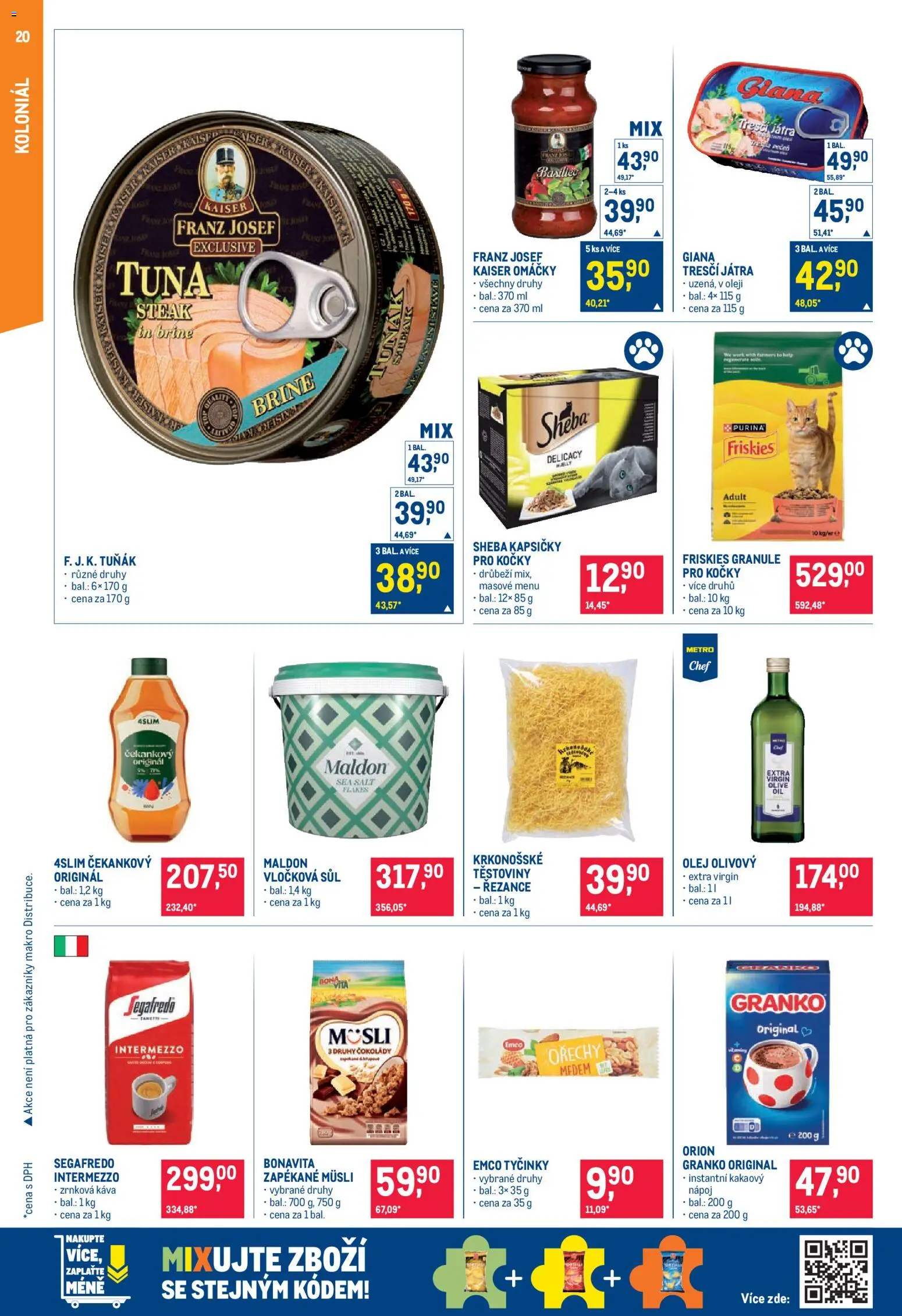 Makro leták - Pro milovníky jídla od 15.07.2026 | Strana: 20 | Produkty: Tuňák, Tyčinky, Granko, Sheba