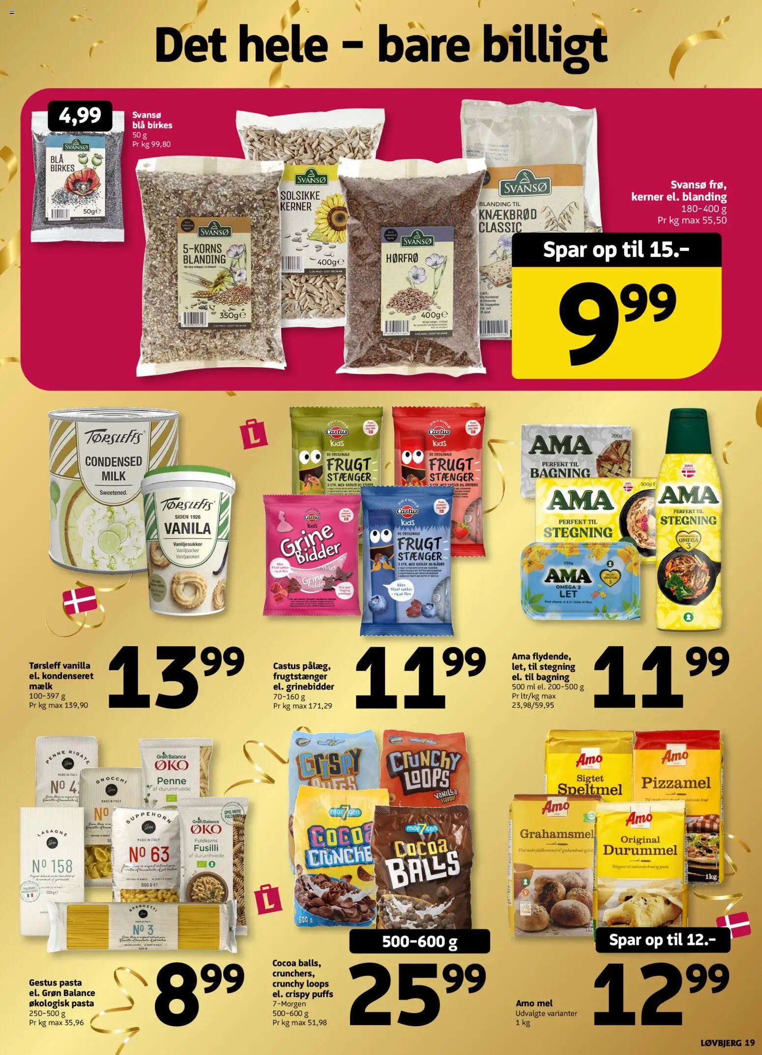 Løvbjerg tilbudsavis – gyldig fra 31/07/2026 | Side: 19 | Produkter: Spaghetti, Pizzamel, Sukker, Vaniljesukker