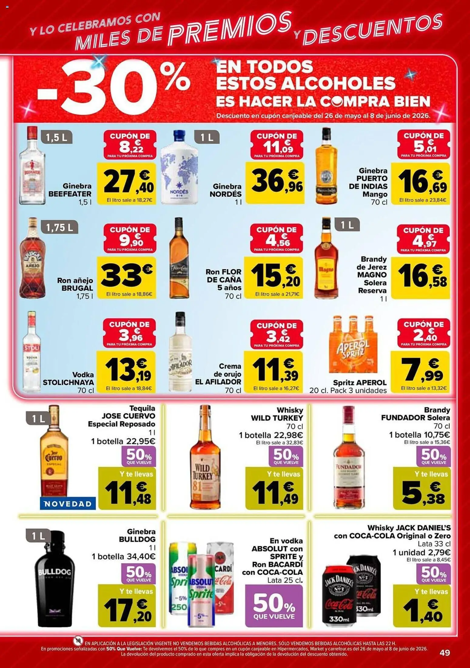 Carrefour folleto │ válido desde el 12.05.2026 | Página: 49 | Productos: Ginebra, Crema, Té, Whisky