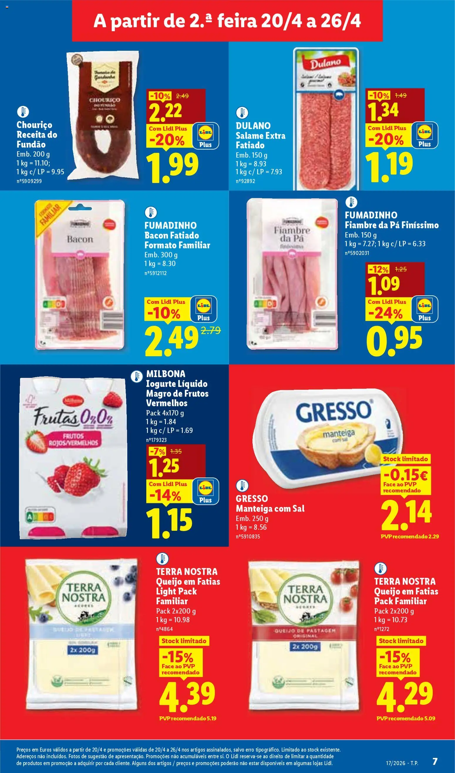 Lidl folheto │ válido de 20.04.2026 | Página: 7 | Produtos: Bacon, Manteiga, Iogurte, Salame
