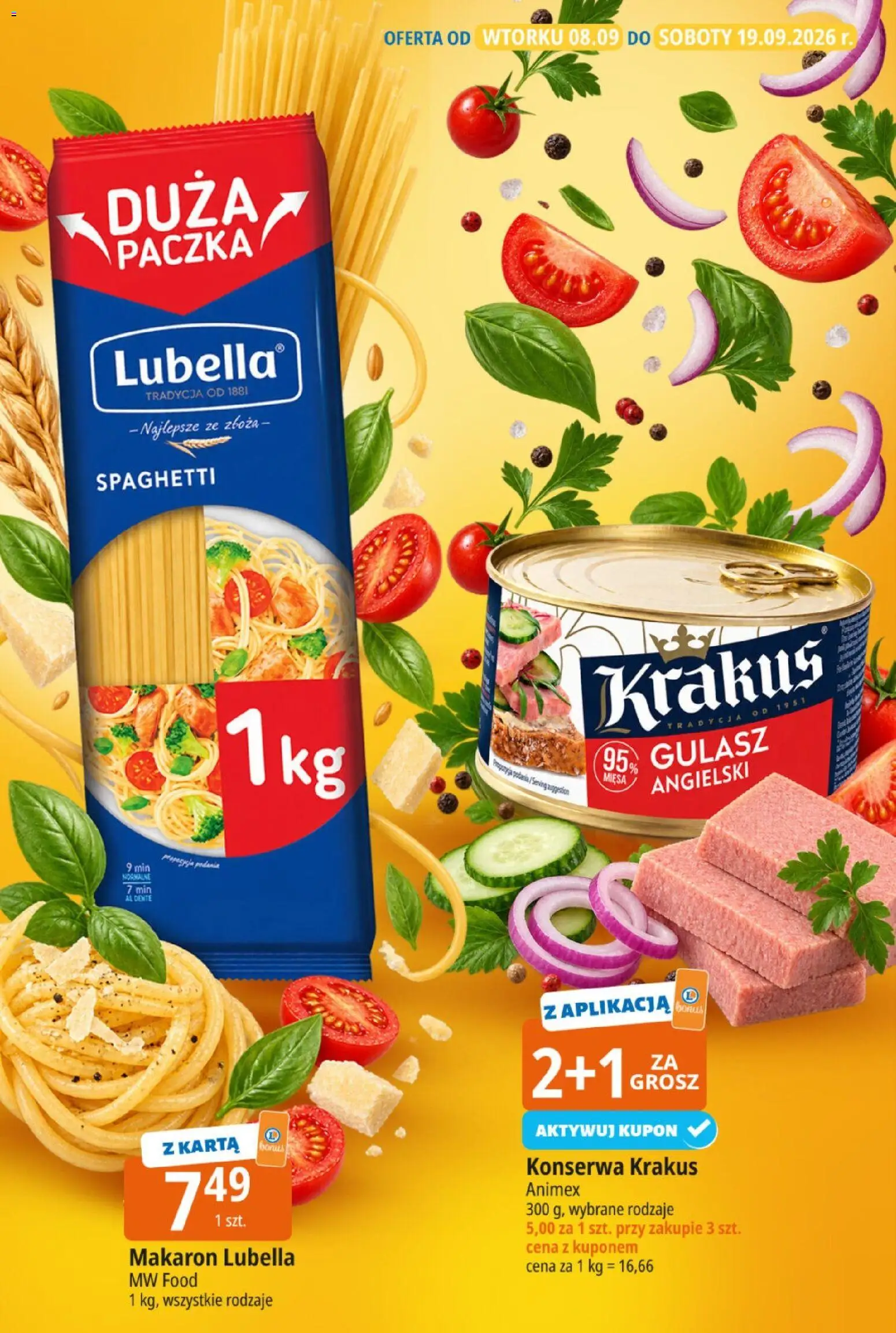 E.Leclerc gazetka - Hity cenowe od 08.09.2026 | Strona: 2 | Produkty: Karta, Spaghetti, Makaron, Gulasz