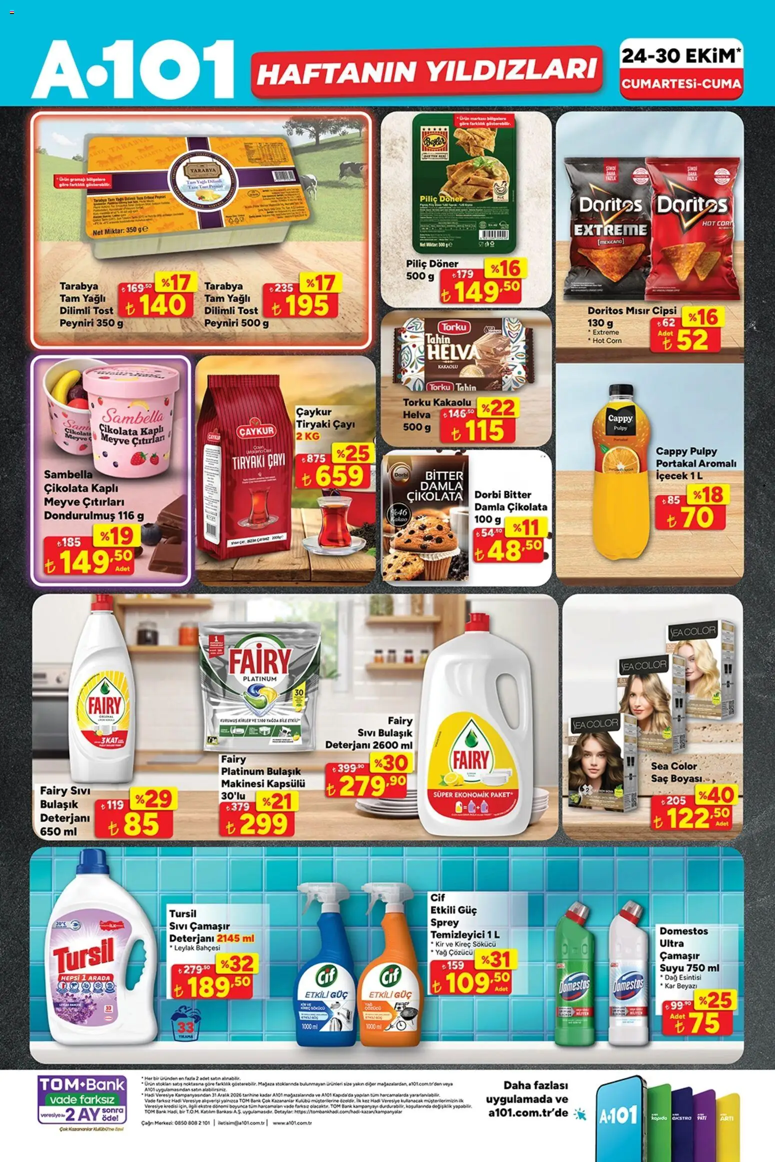 A101 Katalog - 24 Ekim 2026 tarihinden itibaren geçerlidir | Sayfa: 2 | Ürünler: Döner, Çikolata, Portakal, Meyve