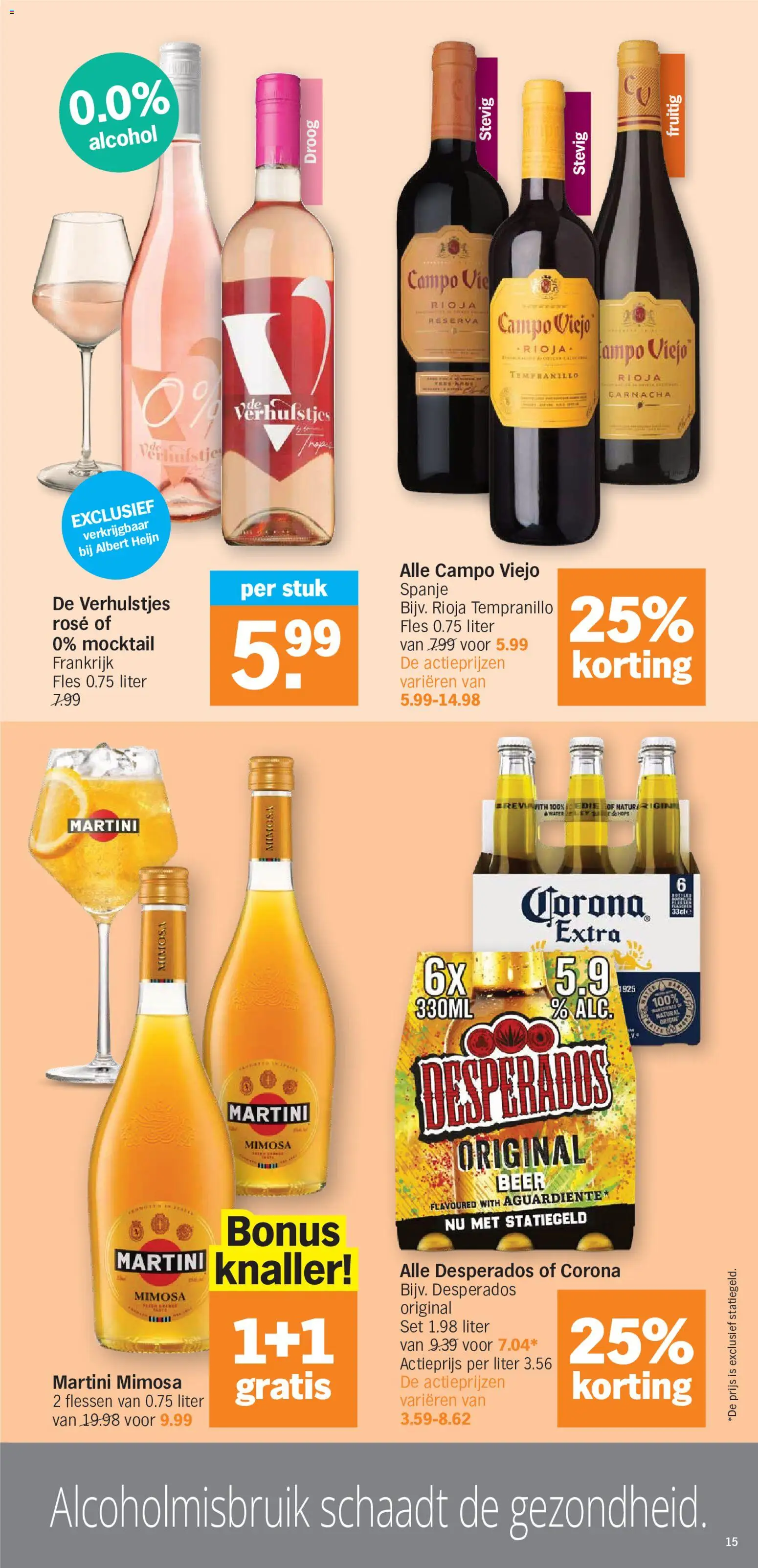 {H1} | Pagina: 15 | Producten: Fles, Desperados, Alcohol, Martini