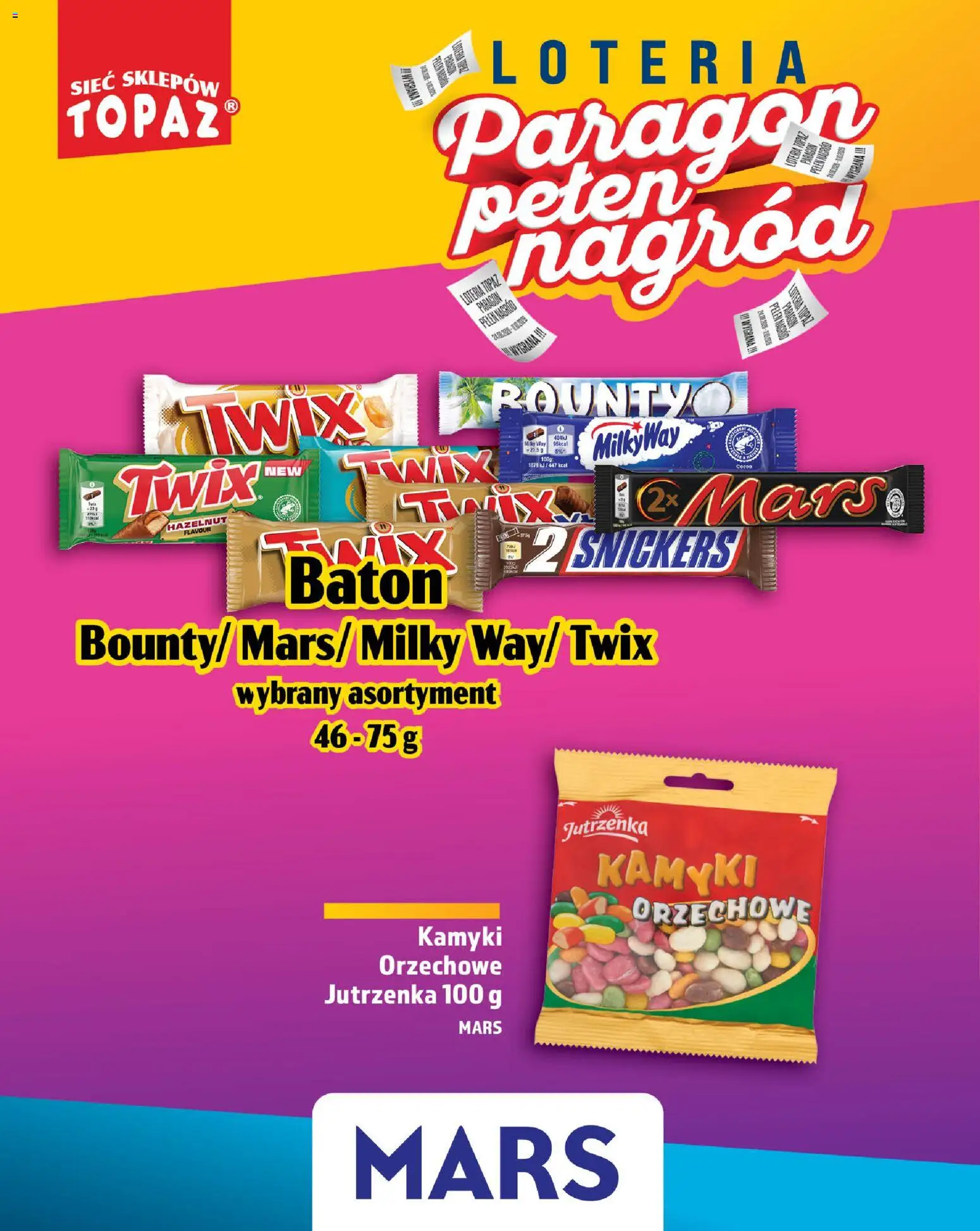 Topaz gazetka - Loteria Paragonowa od 24.08.2026 | Strona: 78 | Produkty: Snickers, Baton