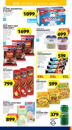 ACTIMEL JOGHURTITÁL, 8 PALACK*, zsírszegény, eperízű, 8 x 100 g/csomag, 1 373,75 Ft/kg - amely érvényes a következő dátumtól: 2026.10.15. | Oldal: 21 | Termékek: Protein bar, Danone, Kókuszzsír, Eper