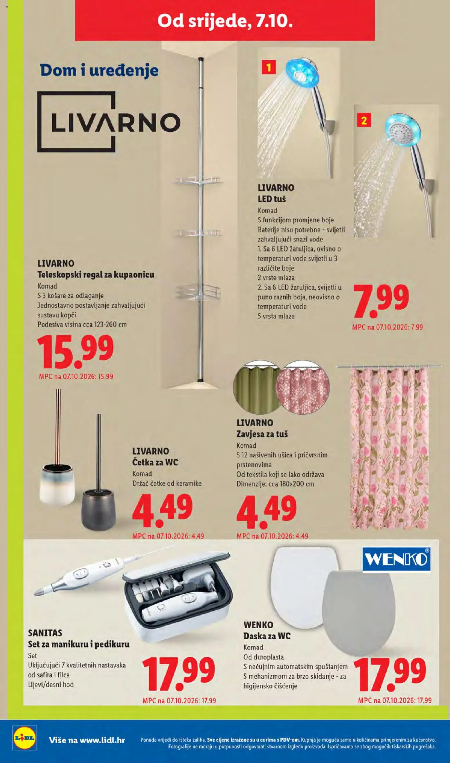 Lidl katalog | vrijedi od 05.10.2026 | Stranica: 48 | Proizvodi: Četka, Baterije, Led, Četka za wc
