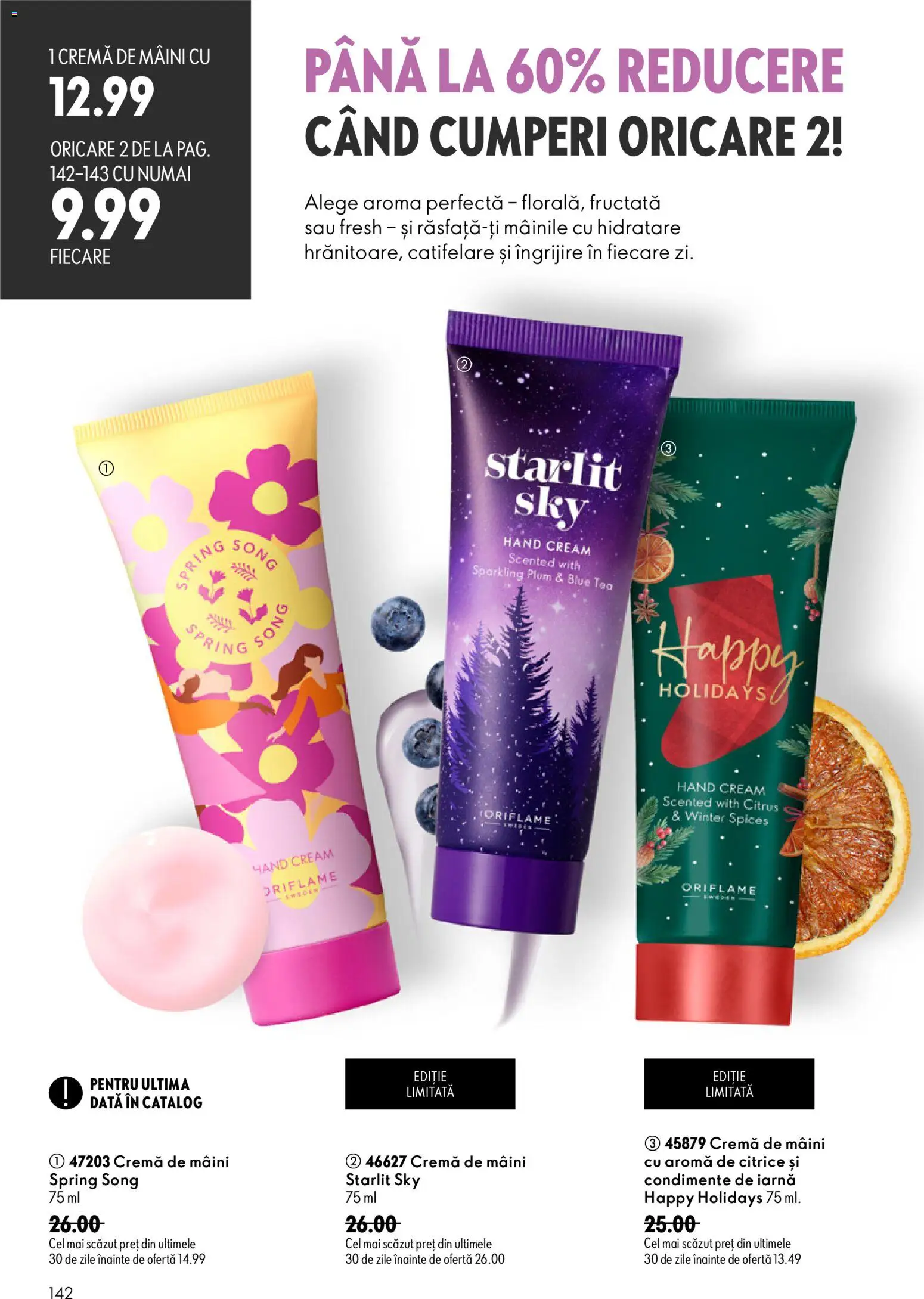 Noul catalog Oriflame – valabil de la 19.08.2026 | Pagină: 142 | Produse: Cremă, Cremă de mâini, Condimente