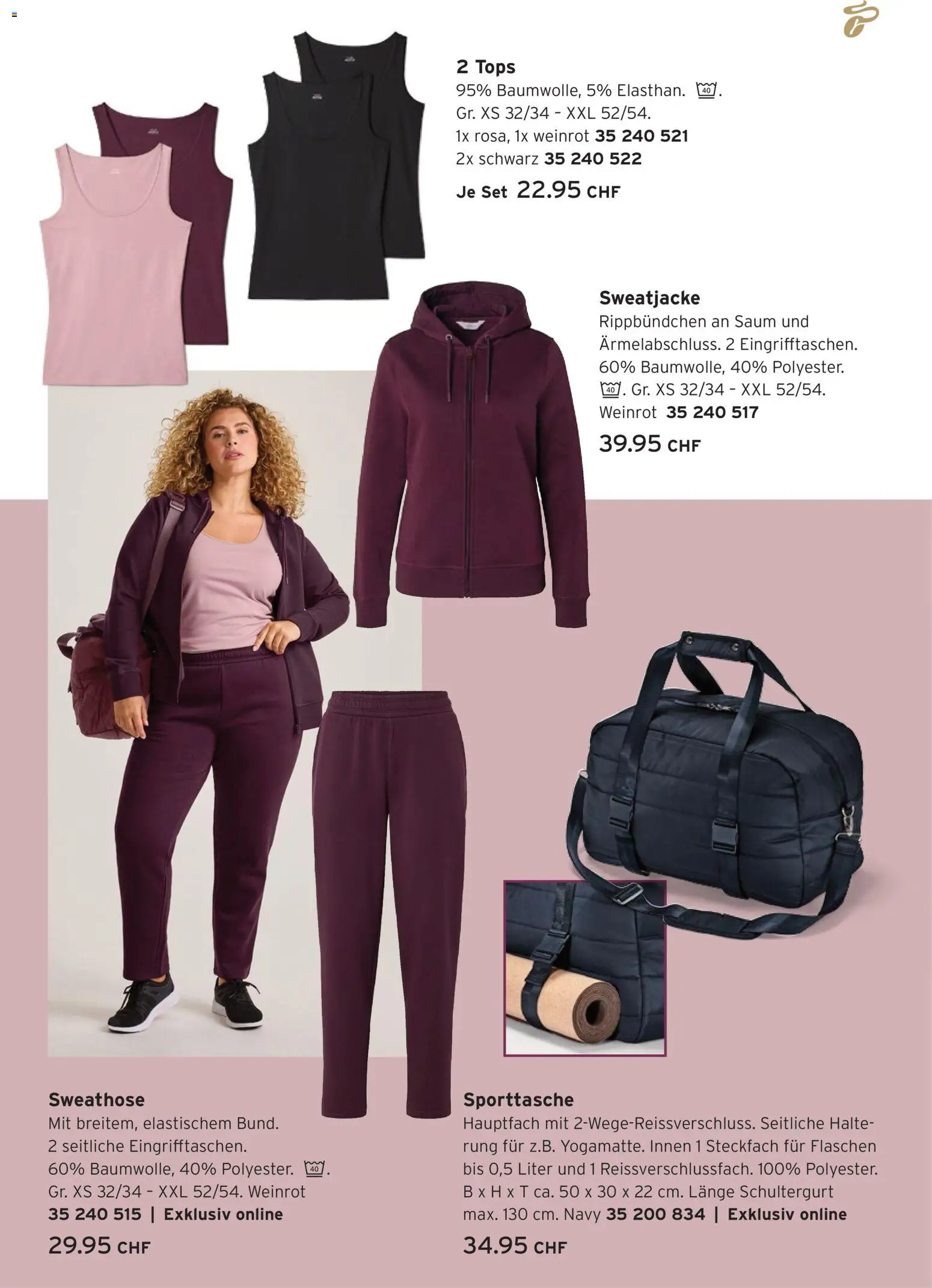 Tchibo aktionen Every day in flow – gültig ab 18.08.2026 | Seite: 23 | Produkte: Sweathose, Sweatjacke