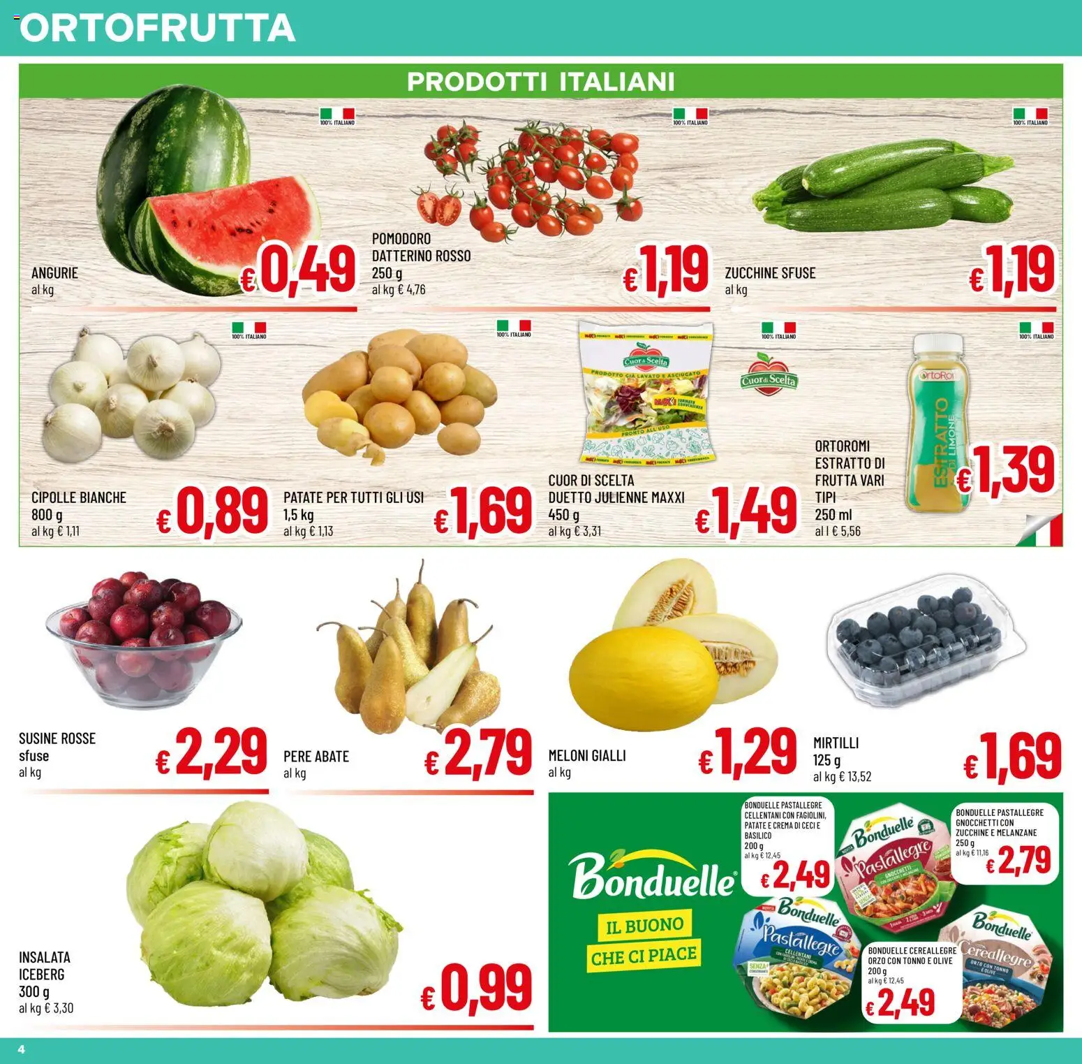 Volantino A&O del 22/07/2026 | Pagina: 4 | Prodotti: Ceci, Mirtilli, Melanzane, Zucchine