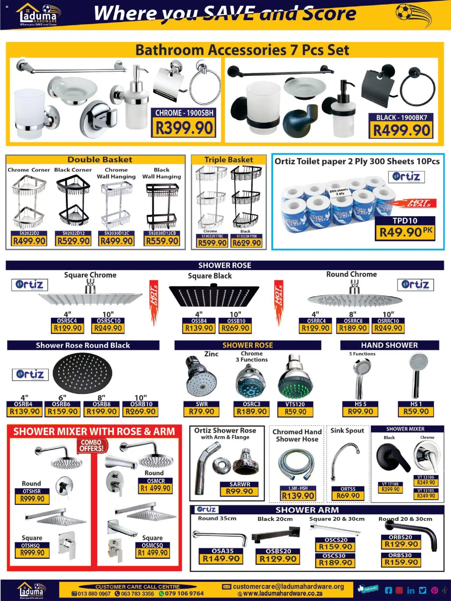 New Laduma Hardware catalogue – valid from 01.06.2026 | Page: 10 | Products: Mixer, Basket, Sink, Toilet paper