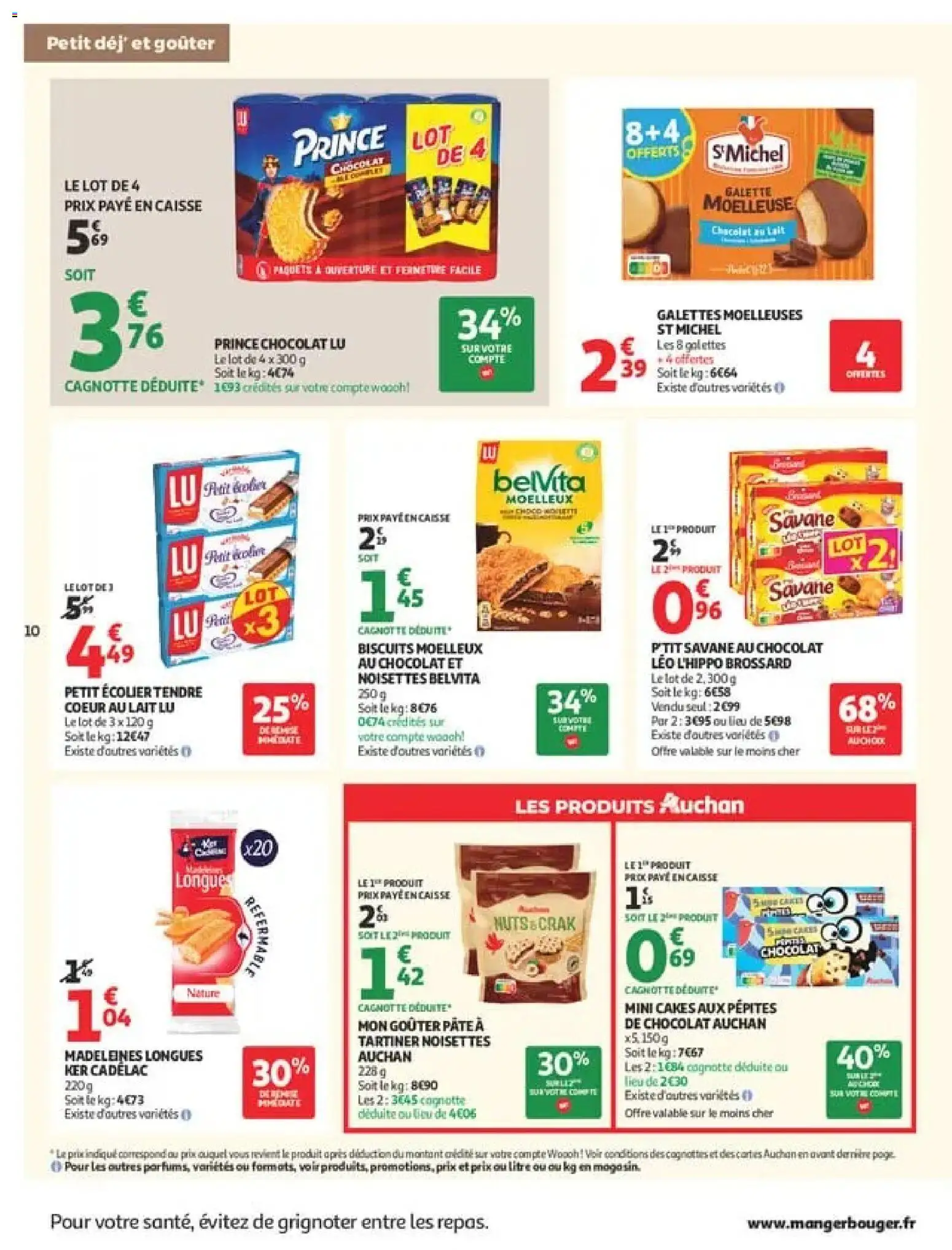 {H1} | Page: 10 | Produits: Cookies, Lait, Chocolat, Prince chocolat