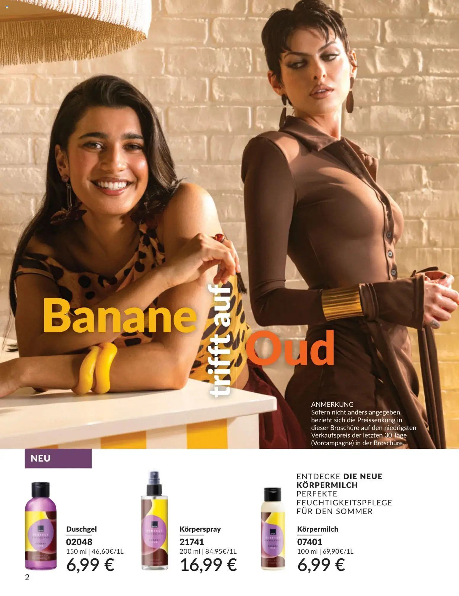 AVON Katalog Juli 2026 – gültig ab 01.07.2026 | Seite: 2 | Produkte: Körpermilch, Duschgel, Körperspray