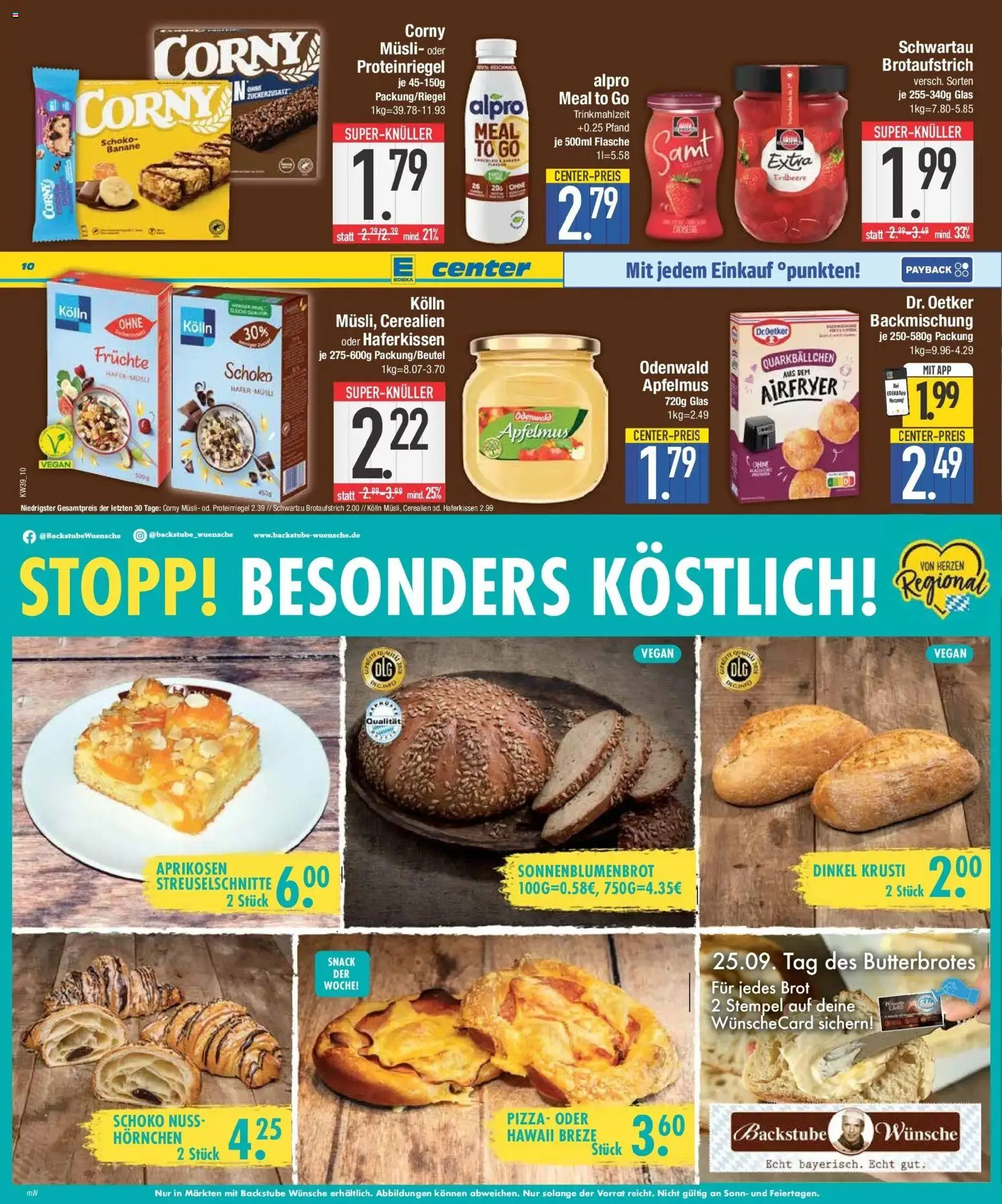 Edeka Prospekt Regensburg (ab 21.09.2026) » Angebote Online | Seite: 10 | Produkte: Musli, Alpro, Pizza, Apfelmus