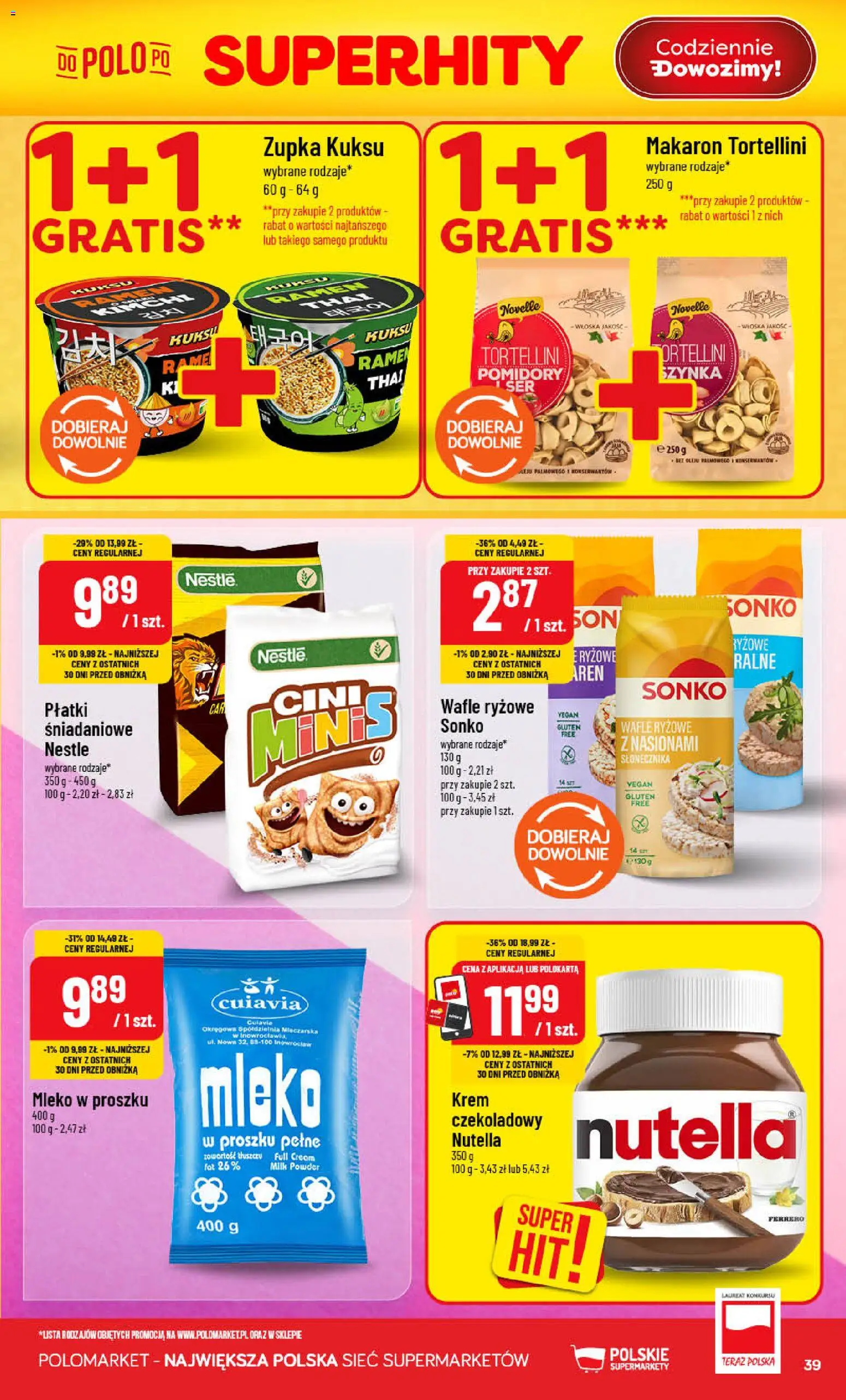 POLOmarket gazetka od 22.07.2026 | Strona: 39 | Produkty: Wafle, Szynka, Mleko, Krem