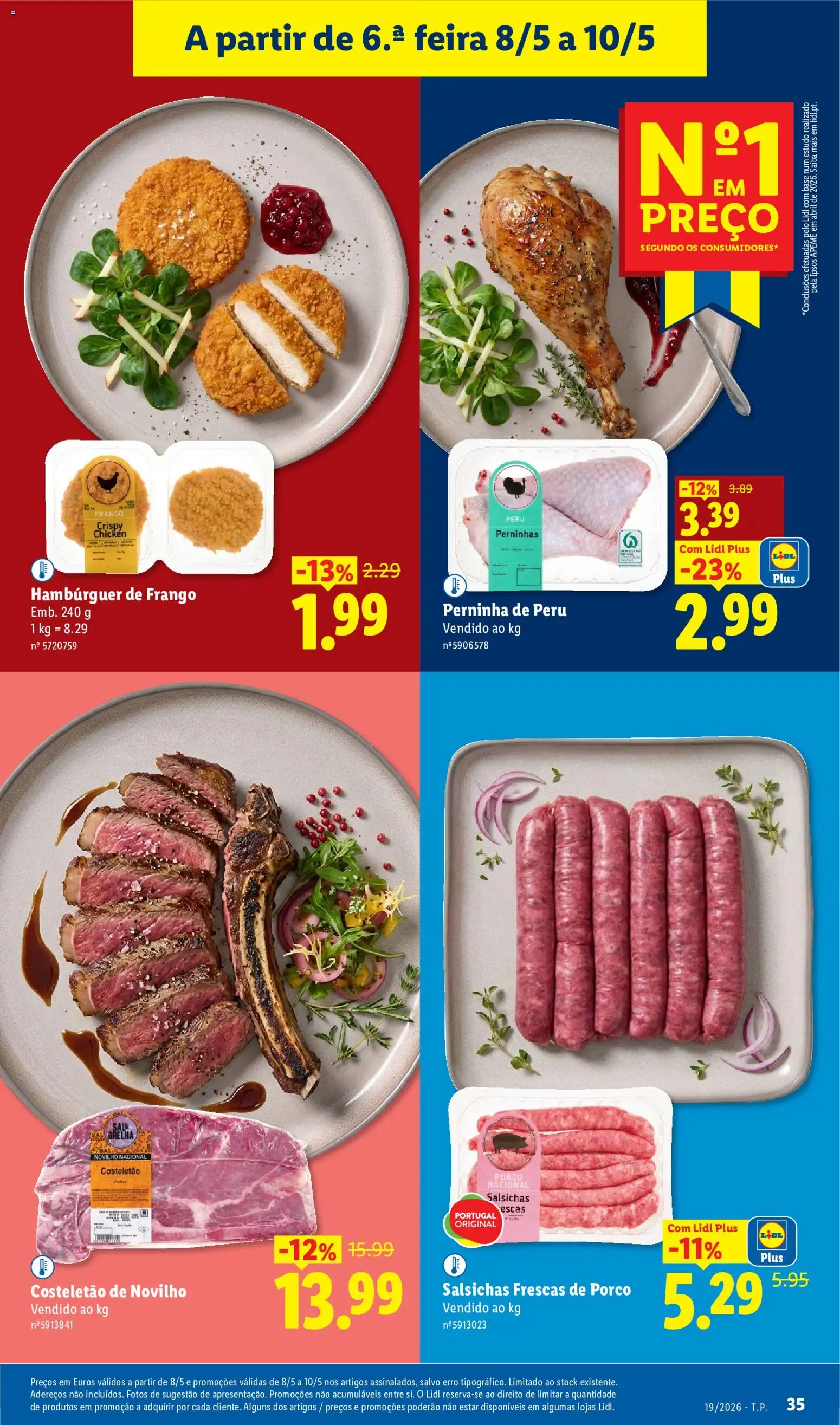 Lidl folheto │ válido de 04.05.2026 | Página: 35 | Produtos: Frango, Peru, Hambúrguer, Base