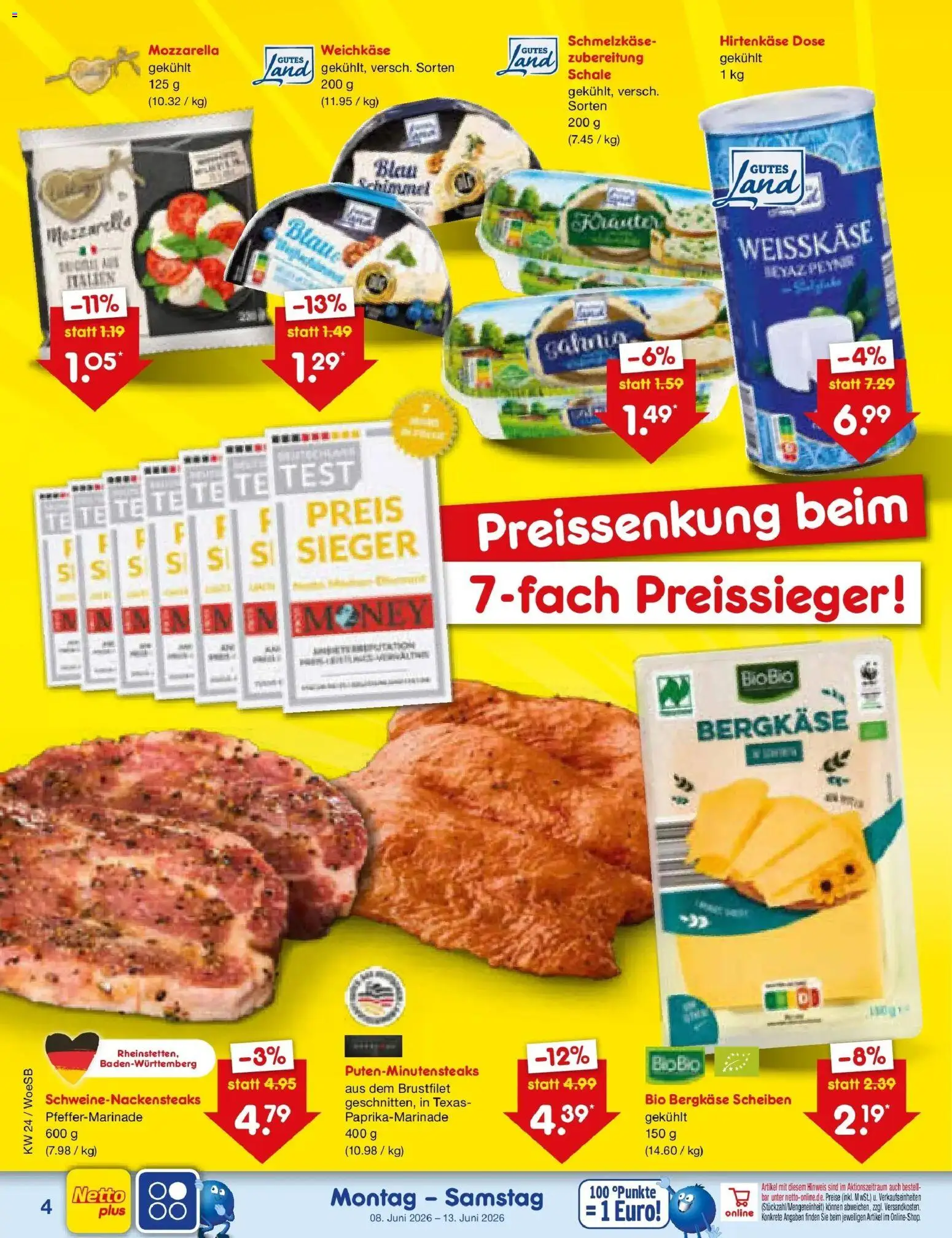 Netto Marken-Discount Prospekt Gemmingen – gültig ab 08.06.2026 | Seite: 8 | Produkte: Mozzarella