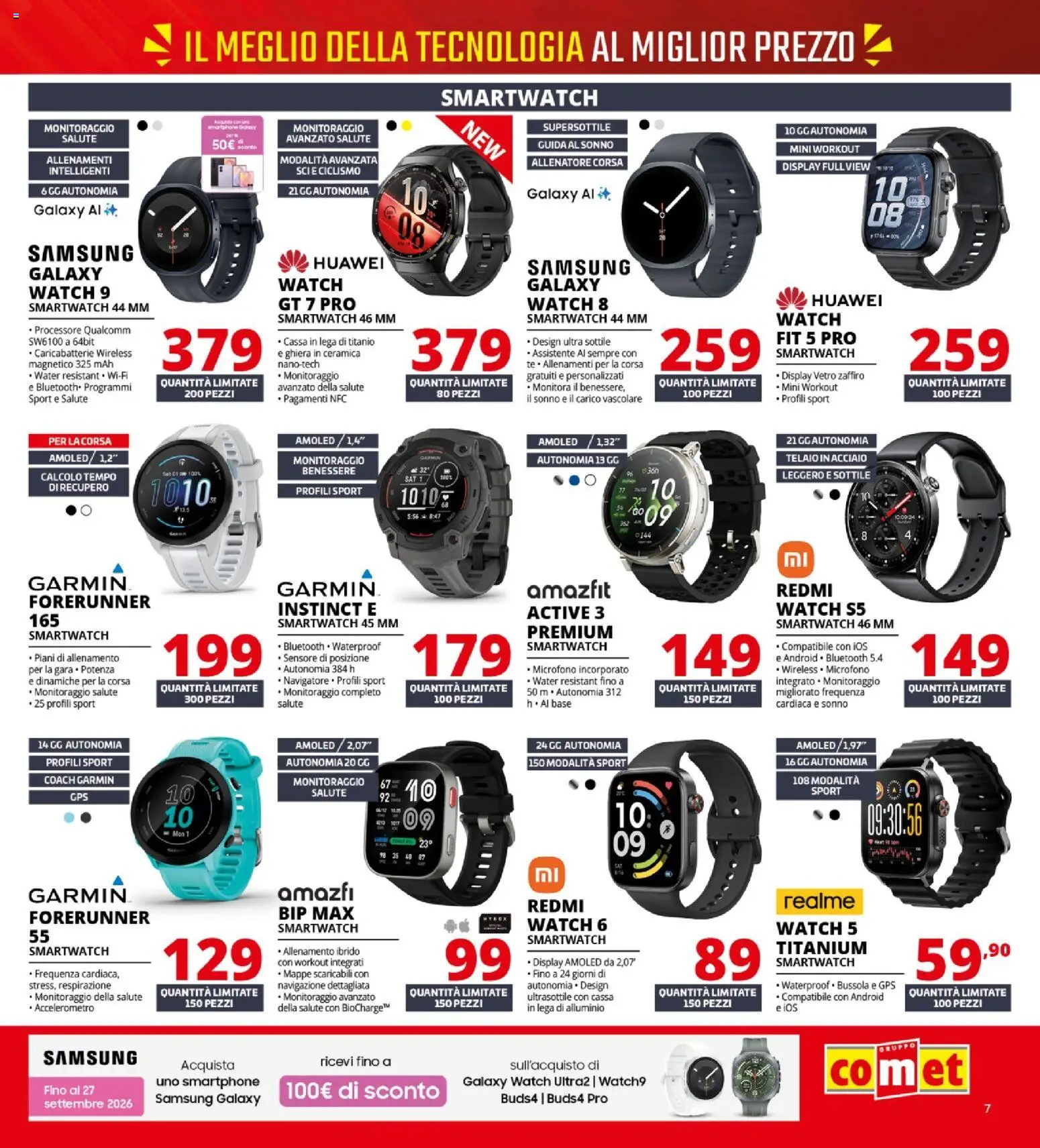 Volantino Comet del 10/09/2026 | Pagina: 7 | Prodotti: Samsung Galaxy, Tè, Smartphone, Caricabatterie