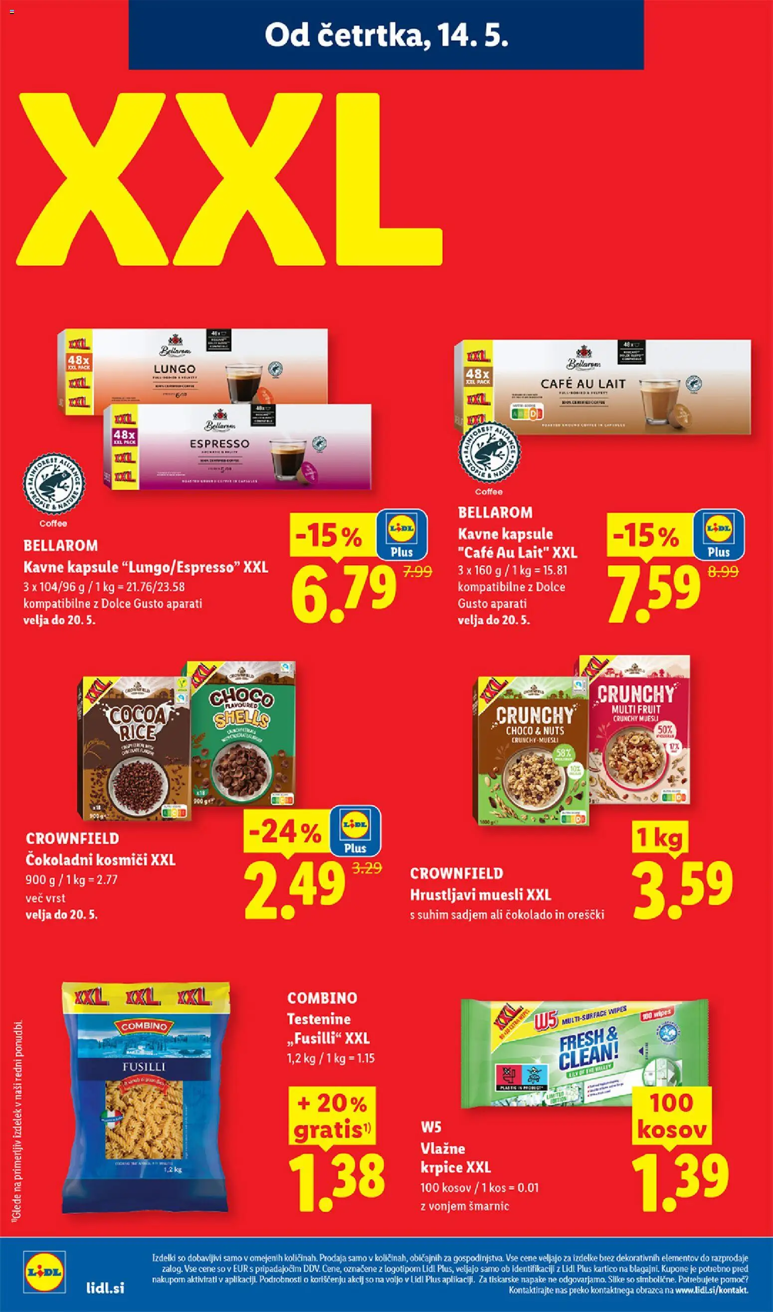 Novi Lidl katalog ponudbe – veljaven od 14.05.2026 | Stran: 14 | Izdelki: Muesli, Kos, Kavne kapsule, Kosmici