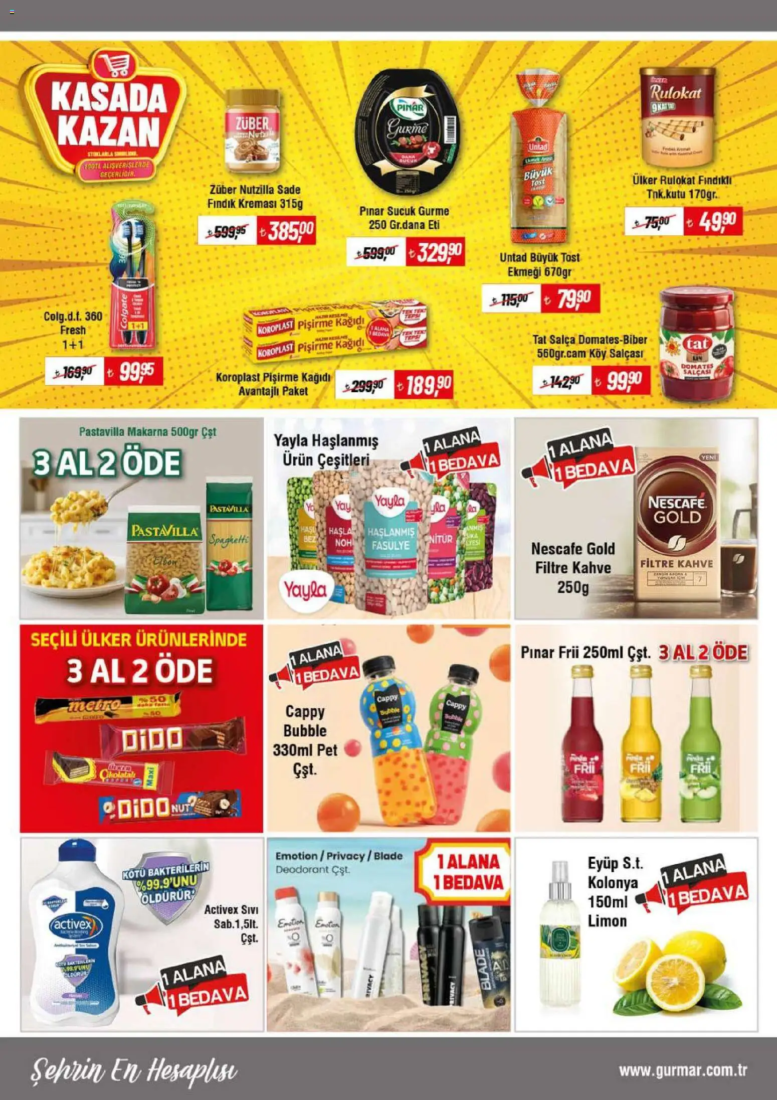 Gürmar Katalog - 16 Eylül 2026 tarihinden itibaren geçerlidir | Sayfa: 2 | Ürünler: Kahve, Makarna, Limon, Tepsi